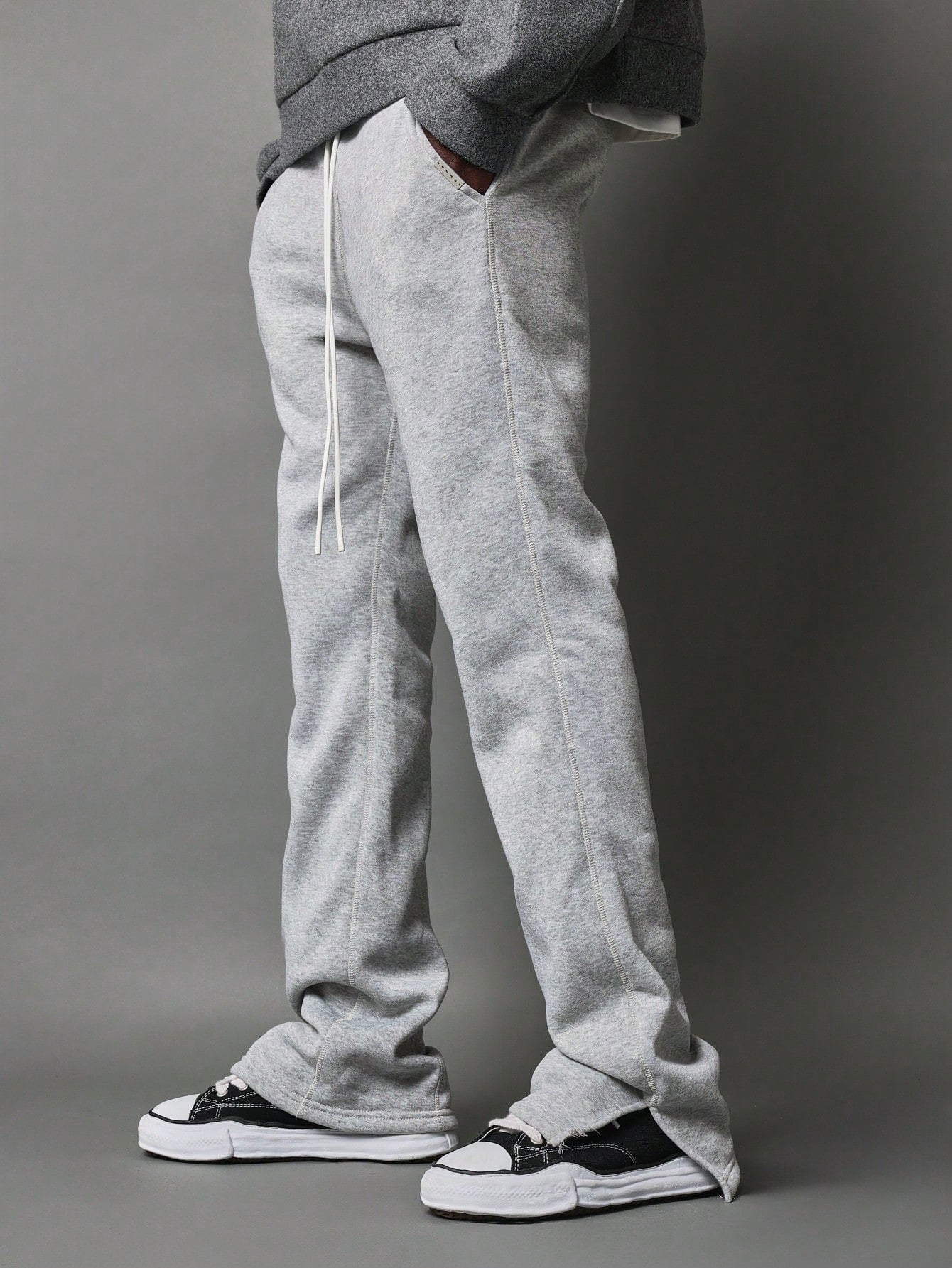 Flared Fit Washed Jogger With Split Hem