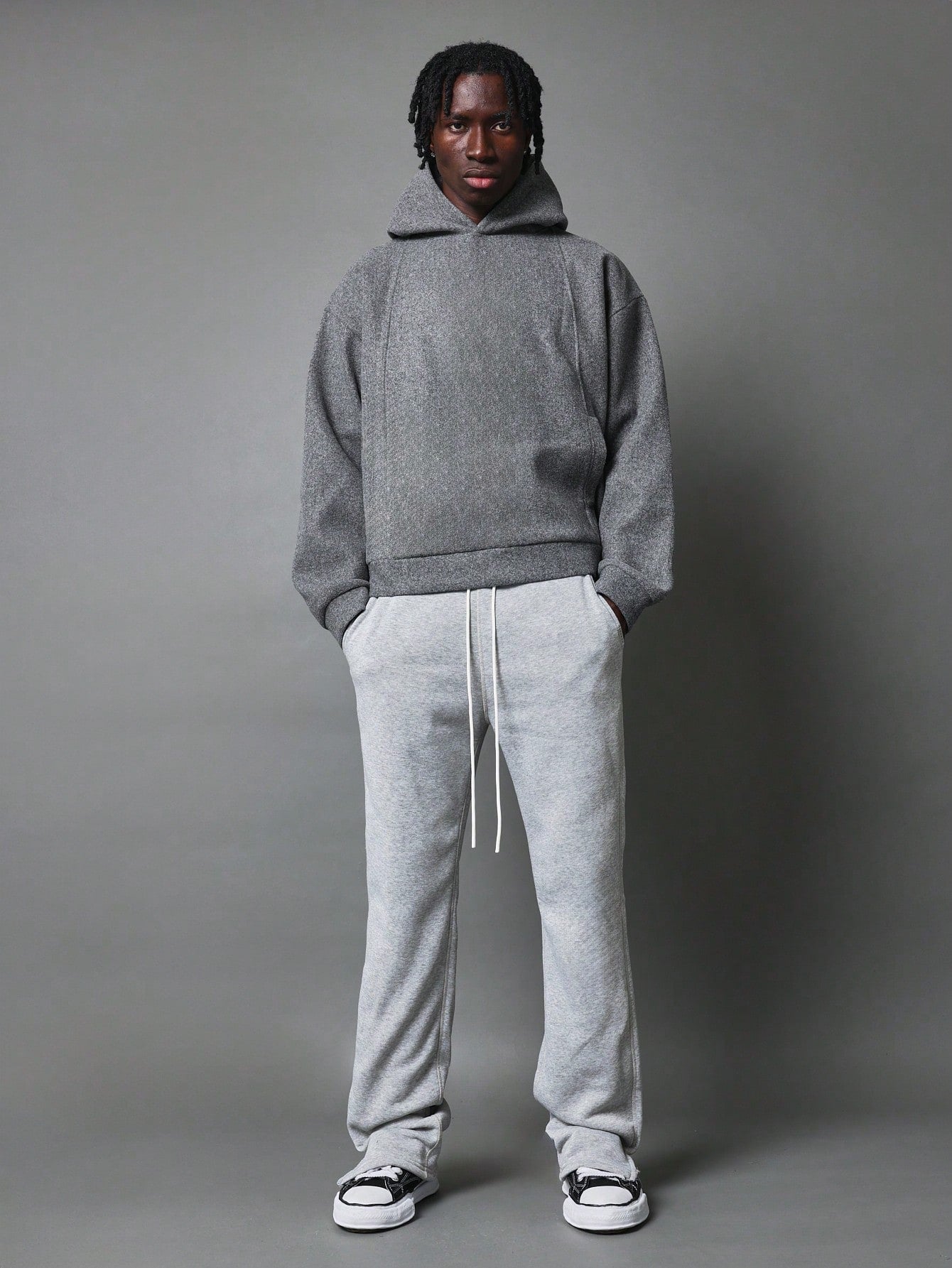 Flared Fit Washed Jogger With Split Hem