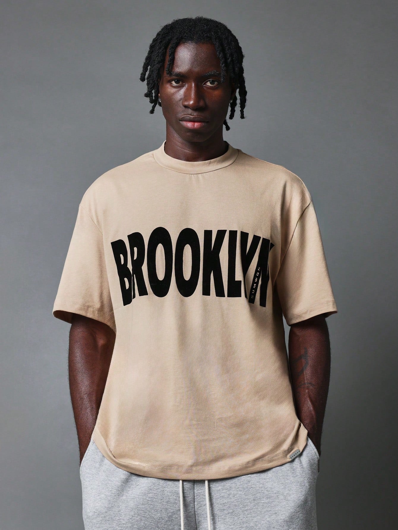 Regular Fit Short Sleeve Tee With Brooklyn Graphic Print