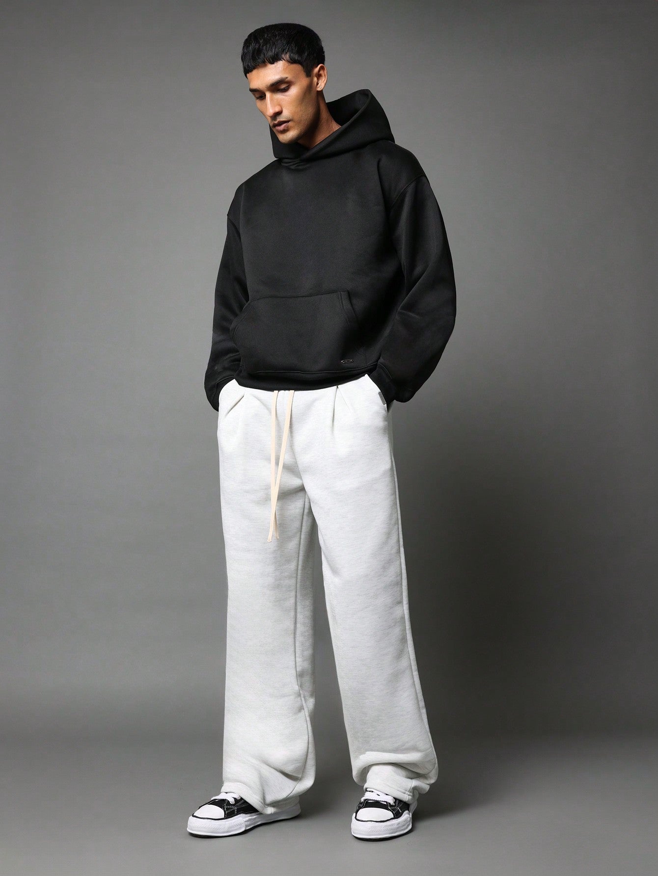 Wide Leg Jogger With Pleat Detail