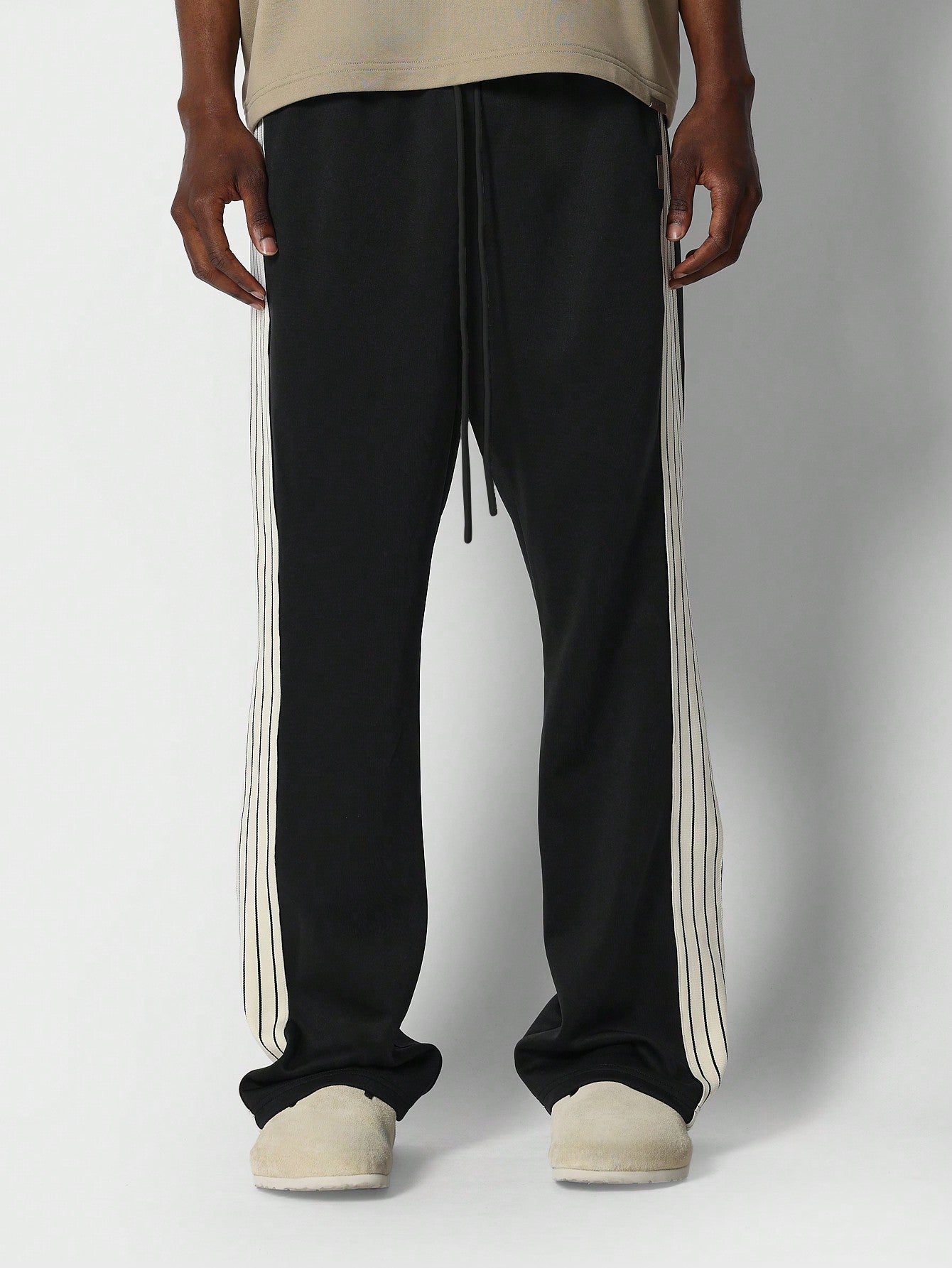 Flare Fit Sweatpants With Side Tape Detail