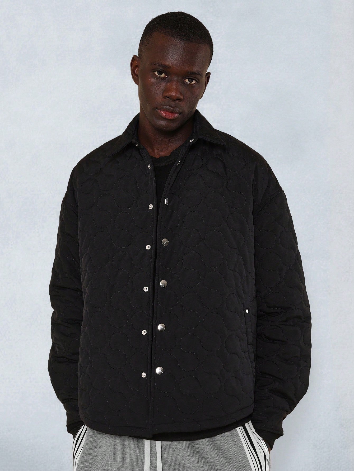 Oversized Fit Nylon Quilted Shacket