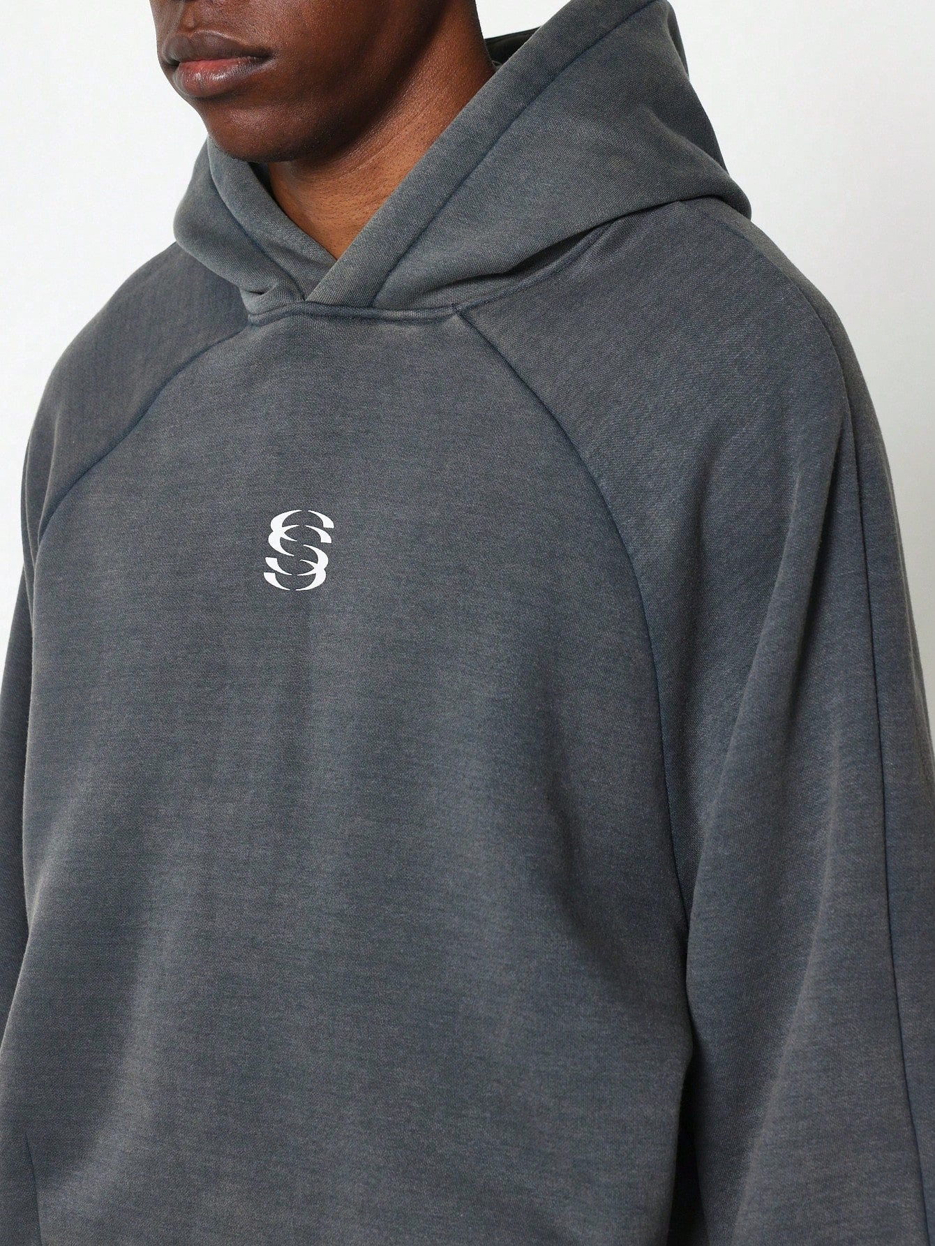 Crop Overhead Hoodie With Small Graphic Print