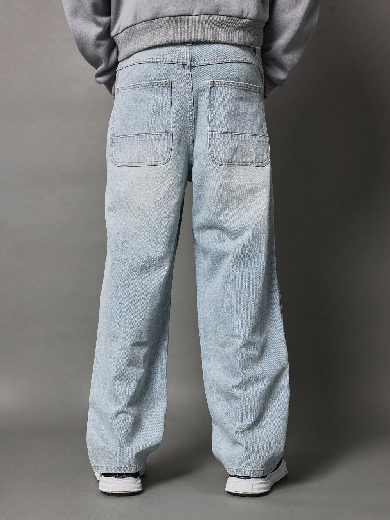 Loose Fit Washed Pintucks Jean