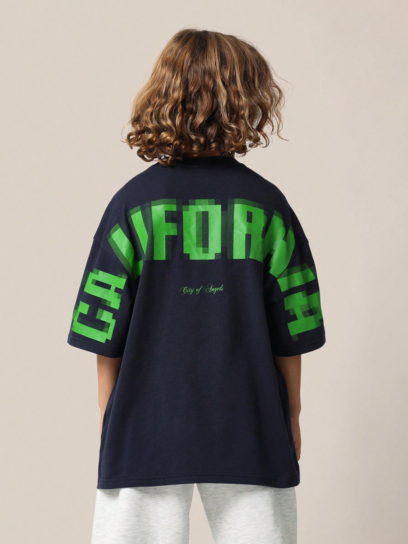 Tween Boys Oversized California Graphic Print Tee