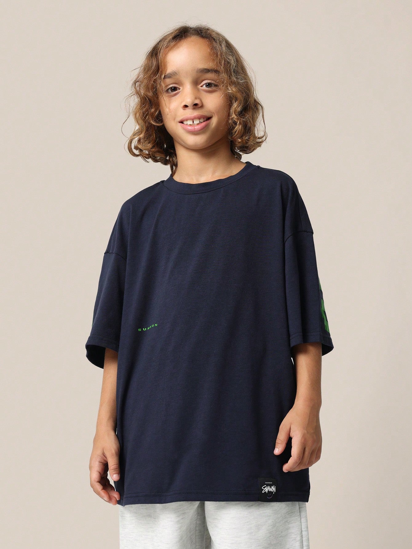 Tween Boys Oversized California Graphic Print Tee