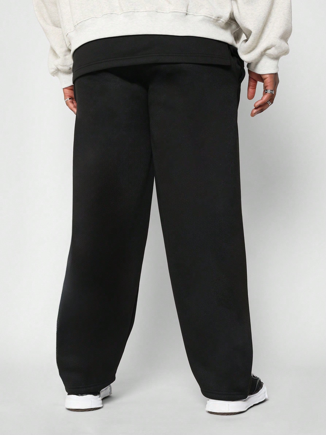 Plus Size Straight Fit Drop Crotch Essential Sweatpants