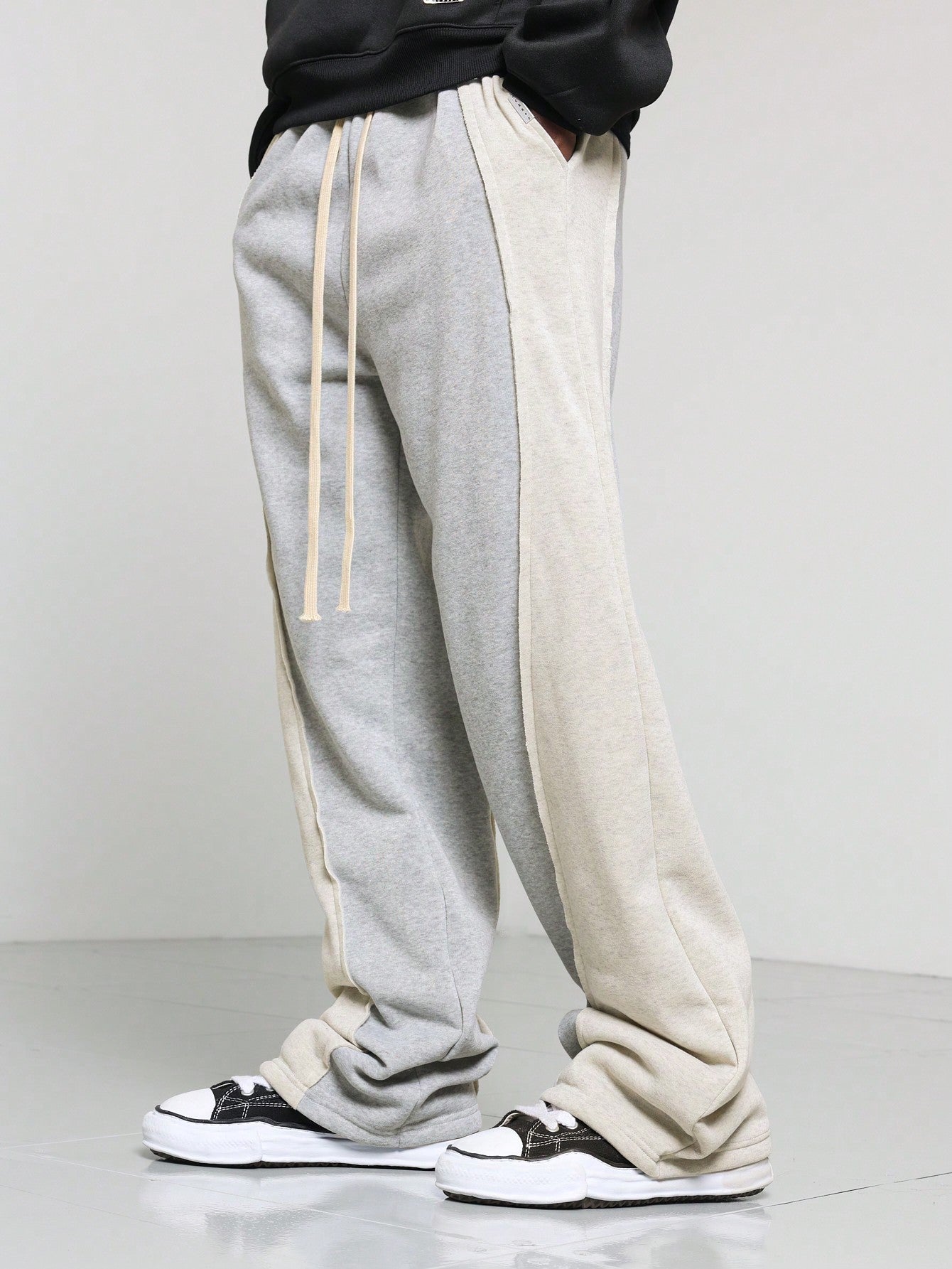 Loose Fit Colour Contrast  Curvy Sweatpants