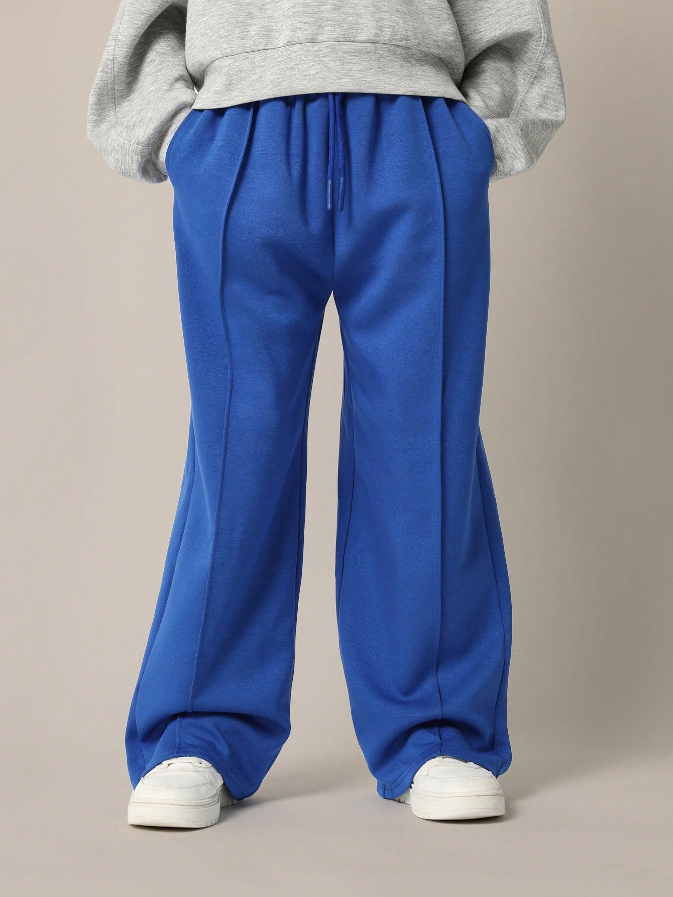 Tween Girls Club De Sport Sweatshirt And Contrast Colour Wide Leg Sweatpants 2 Piece Set