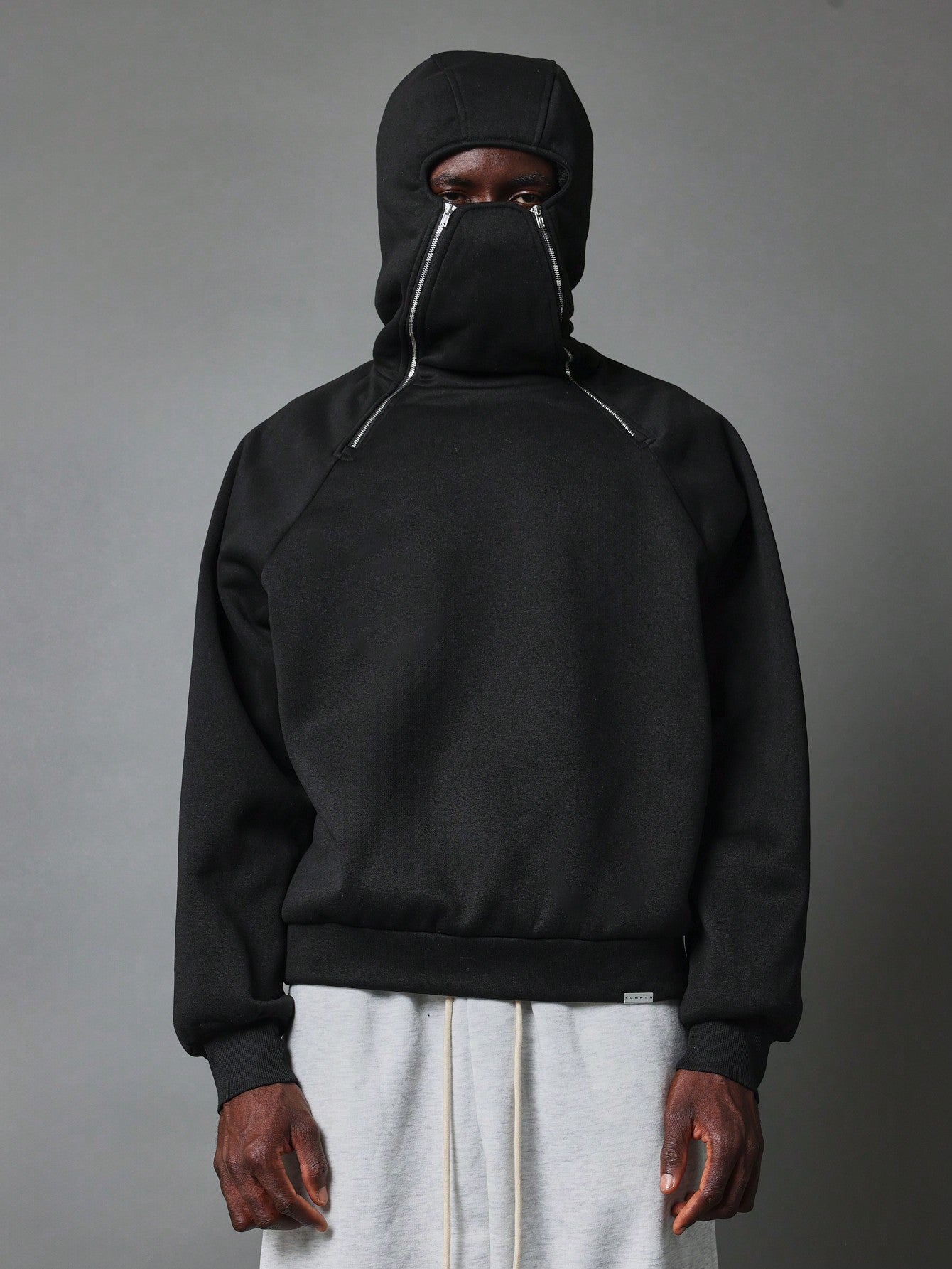 Regular Fit Zip-Up Mask Hoodie