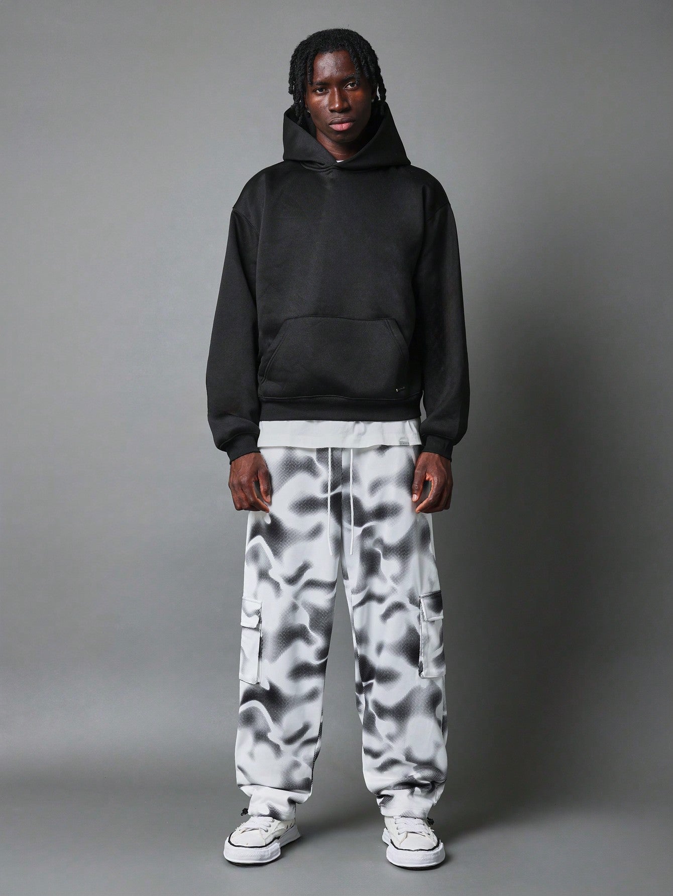 Straight Fit Pixelated Camouflage Printed Cargo Jogger