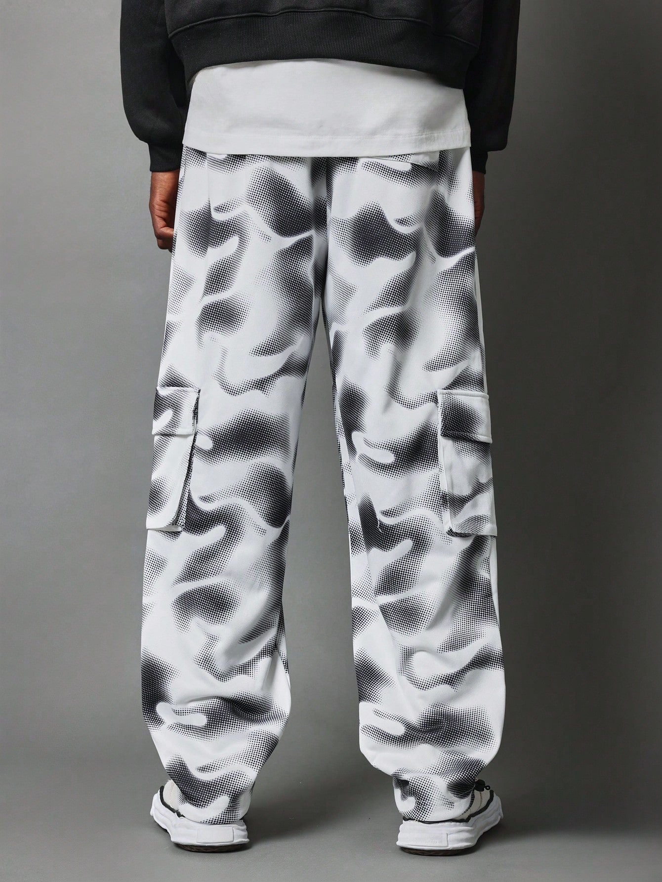 Straight Fit Pixelated Camouflage Printed Cargo Jogger