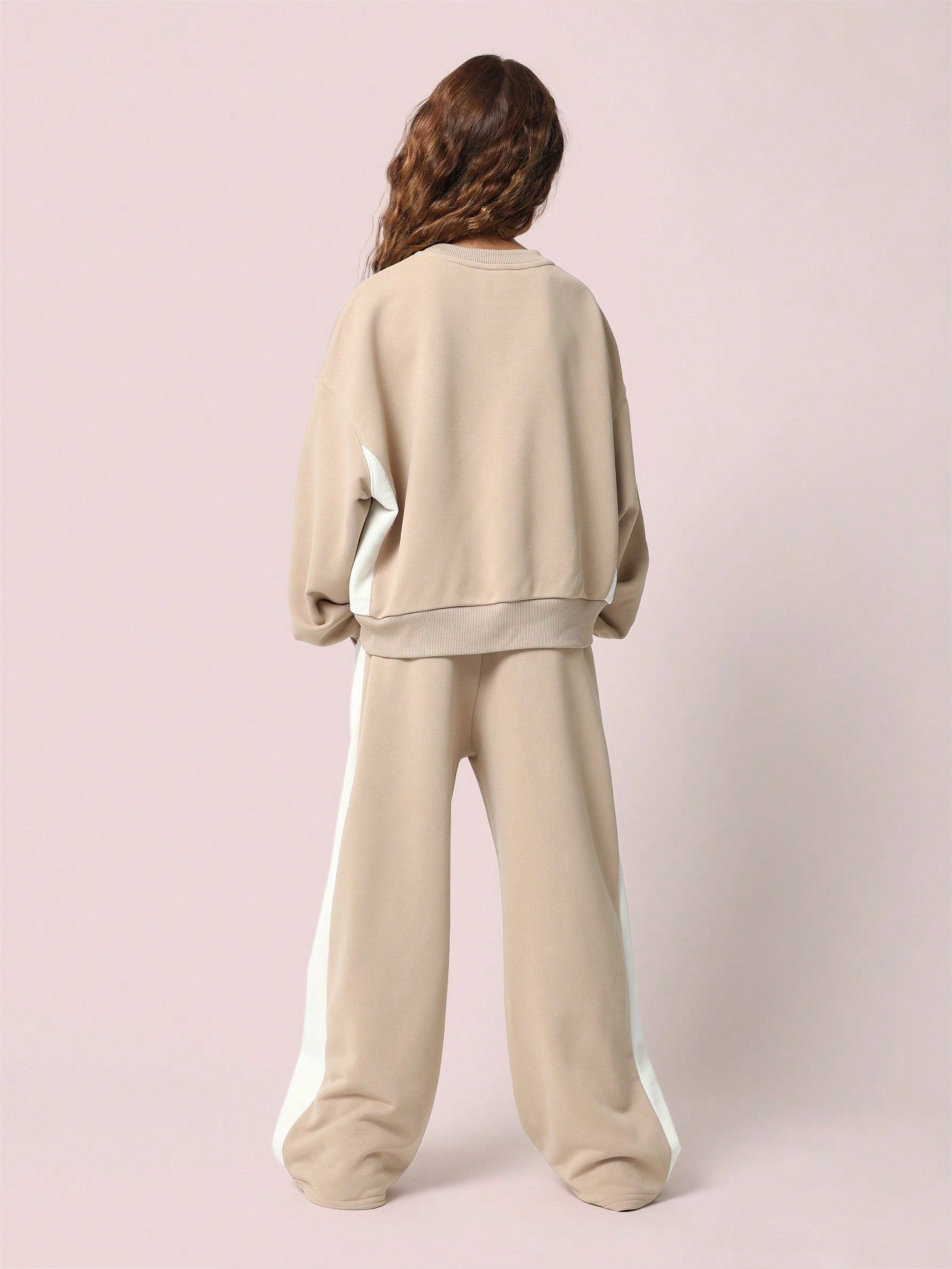 Tween Girls NYC Sweatshirt And Contrast Colour Panel Sweatpants 2 Piece Set