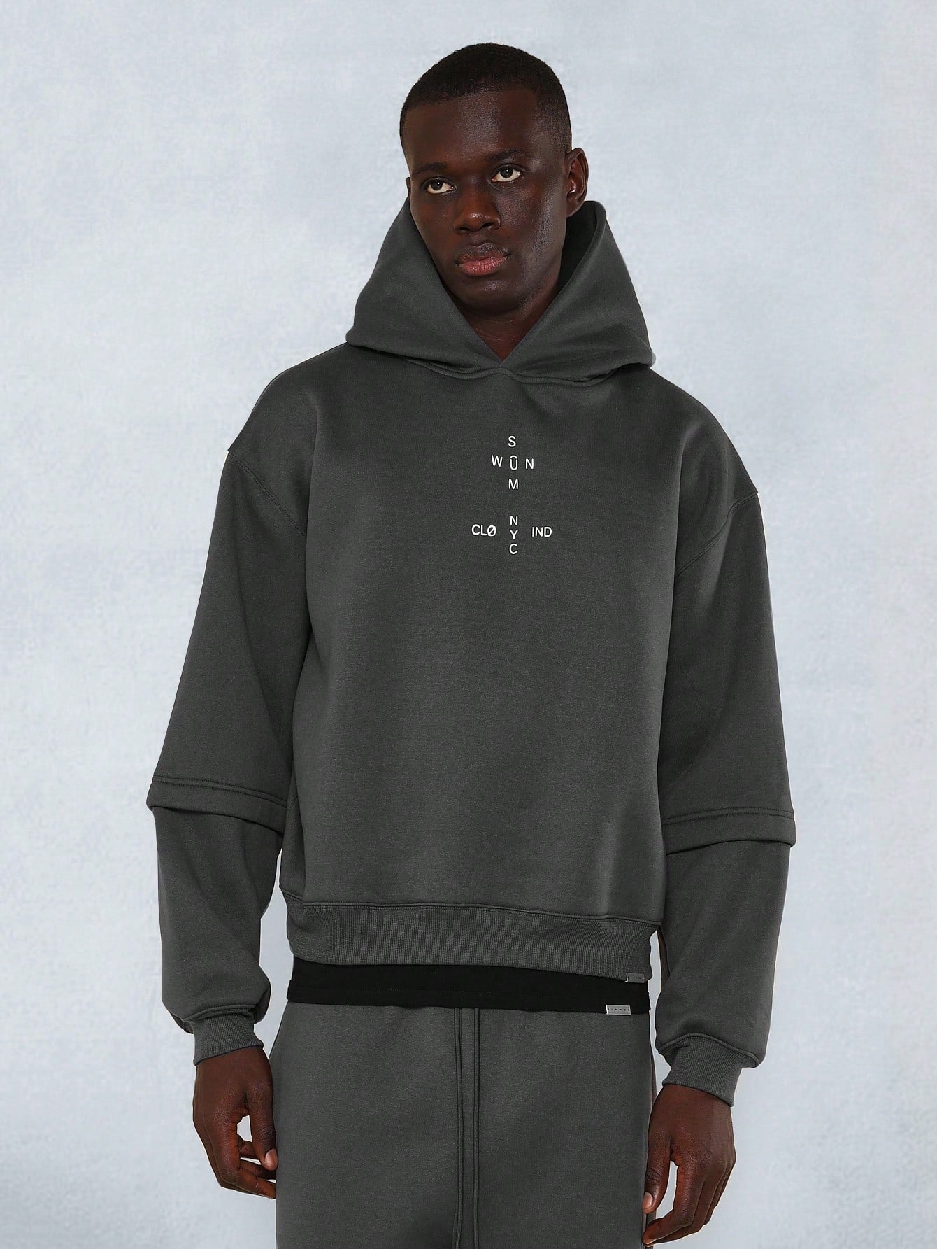 Regular Fit Overhead Hoodie And Sweatpants With Graphic Print 2 Piece Set