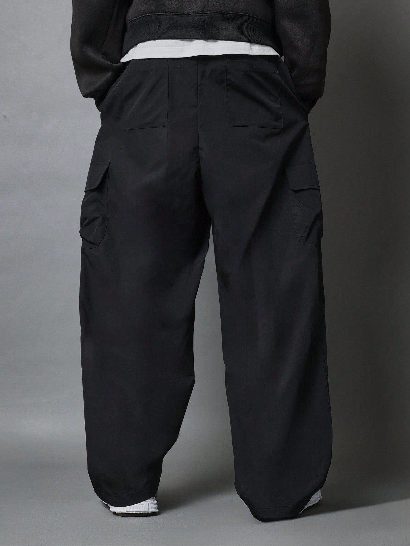 Straight Fit Stripe Cargo Parachute Pant