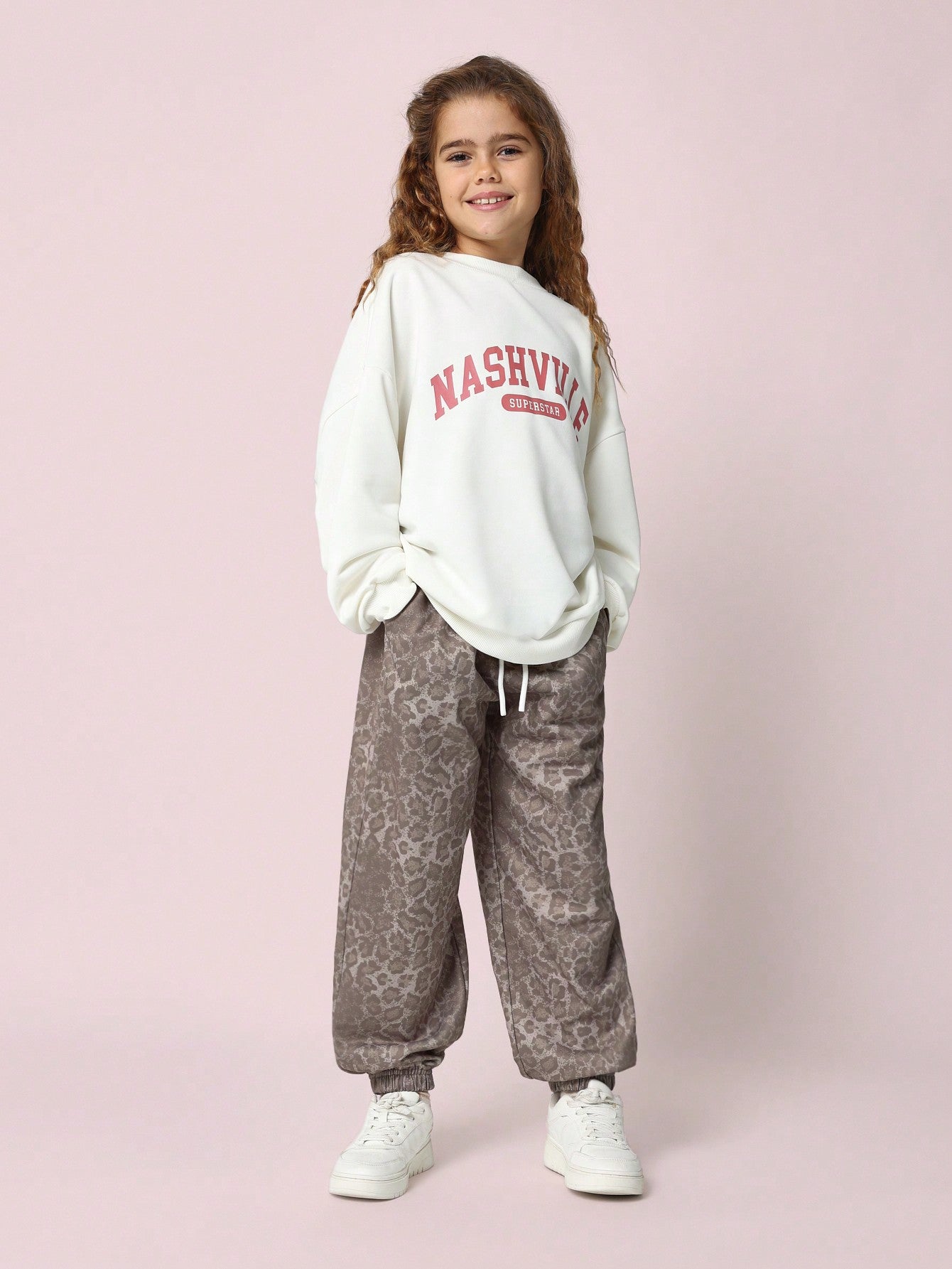 Tween Girls Leopard Printed 90's Jogger