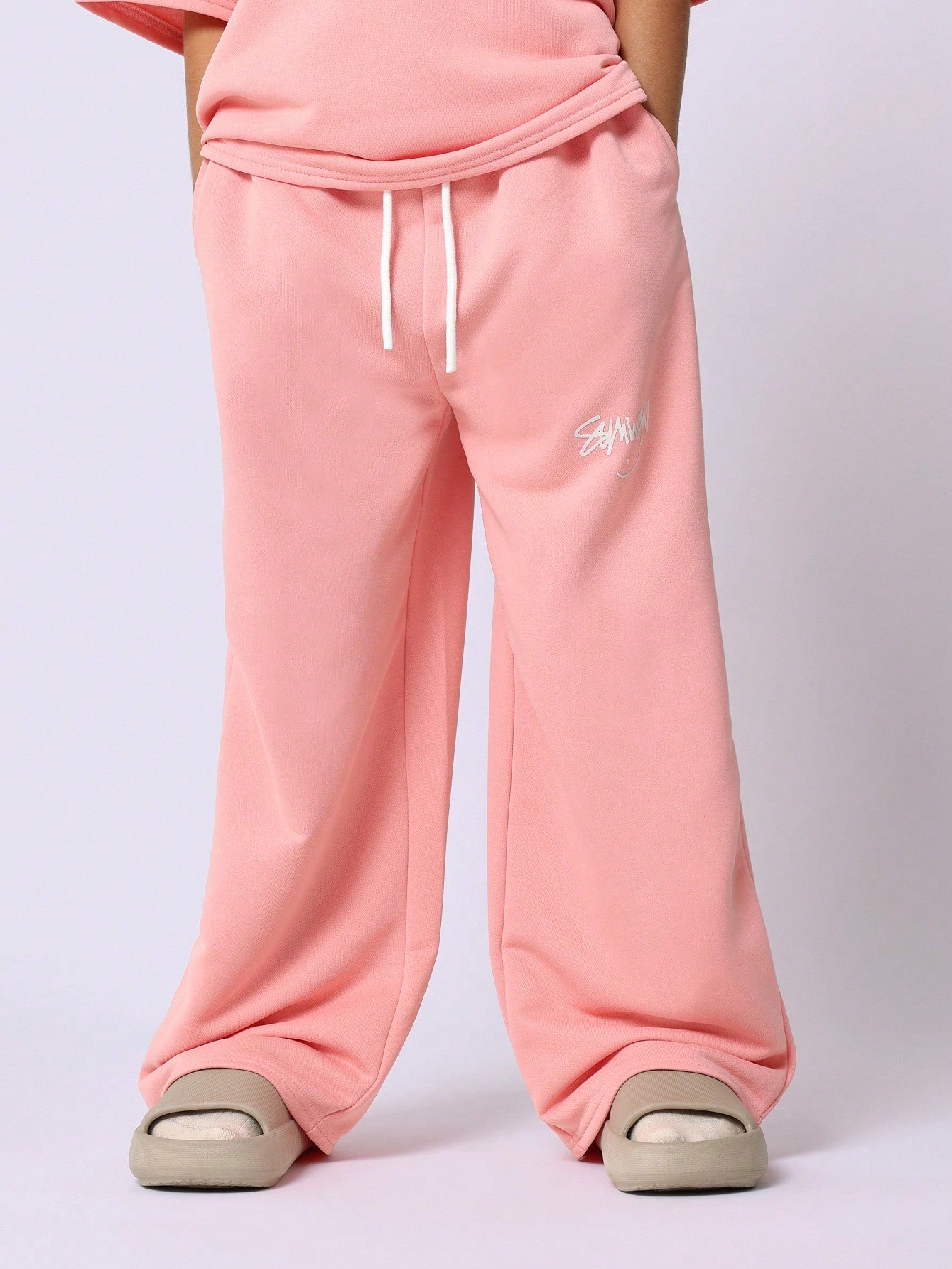 Tween Girls Oversized Fit Drop Shoulder And Straight Fit Jogger 2 Piece Set