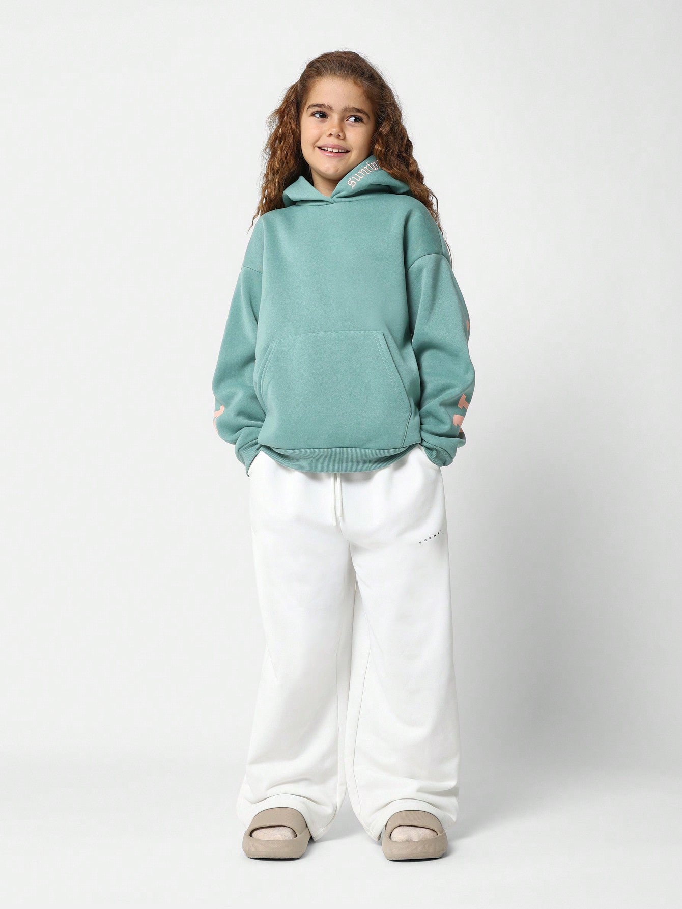 Tween Girls Overhead Hoodie With Back New York Graphic Print