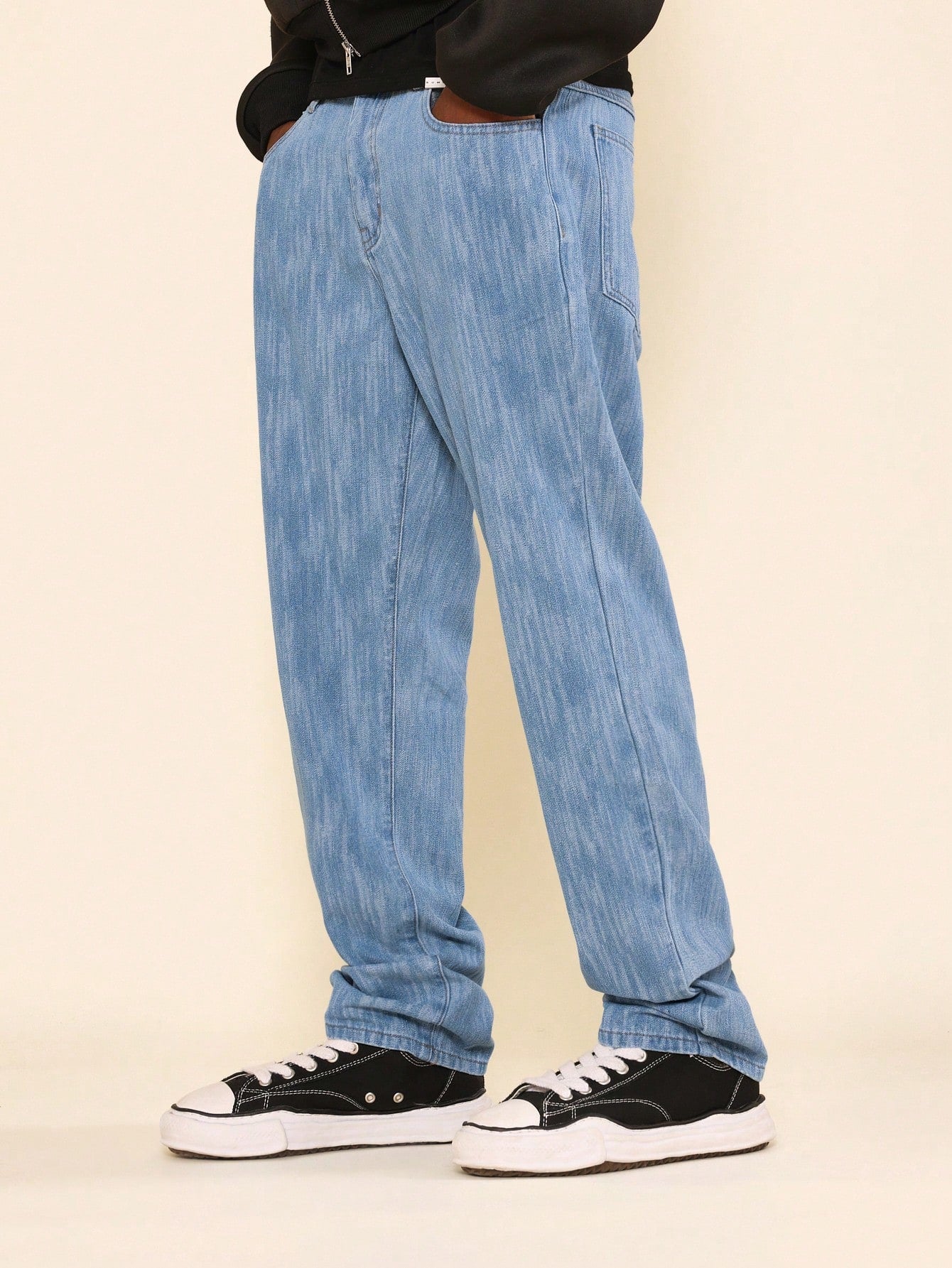 Straight Fit Textured Jean