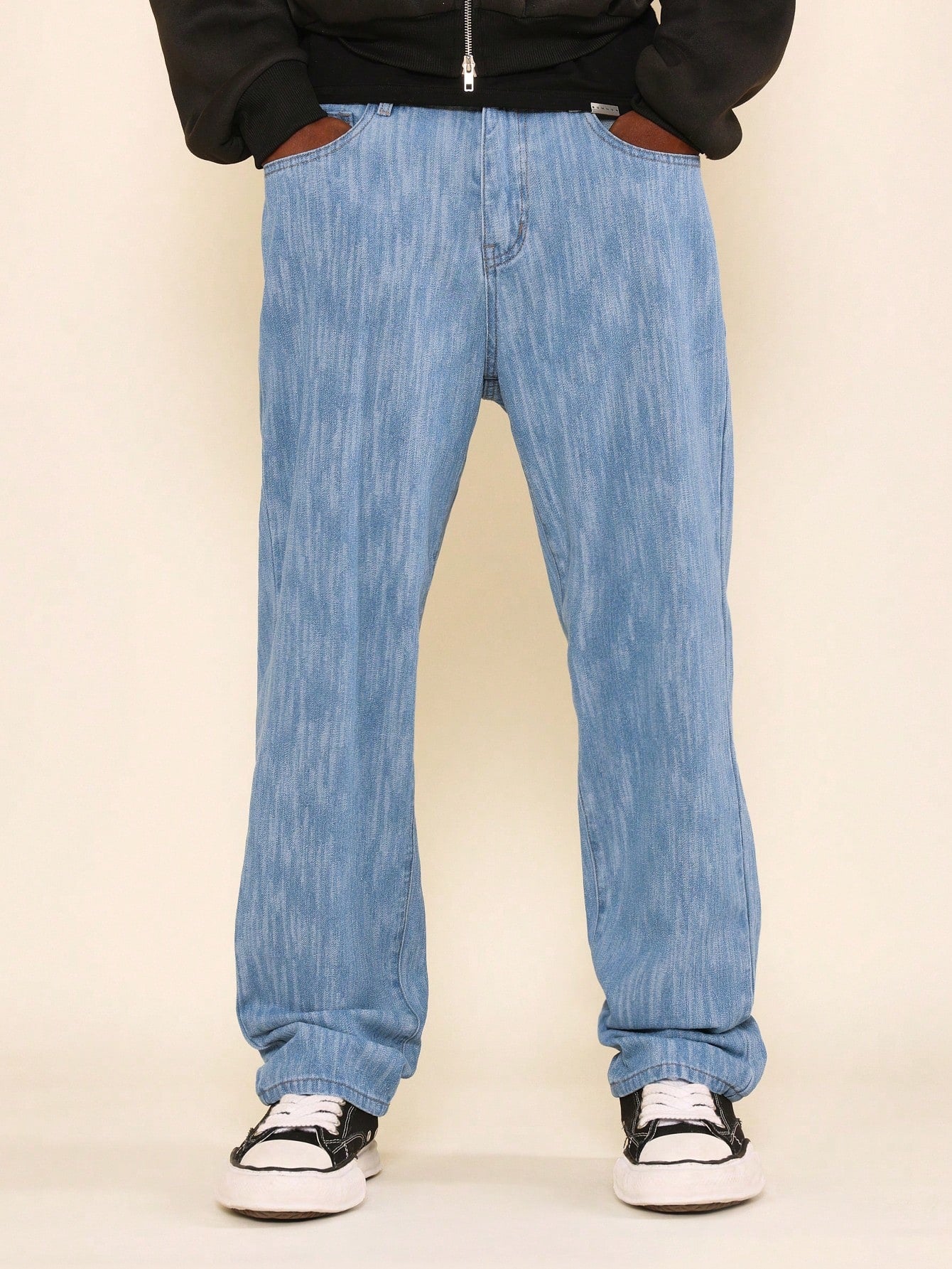 Straight Fit Textured Jean