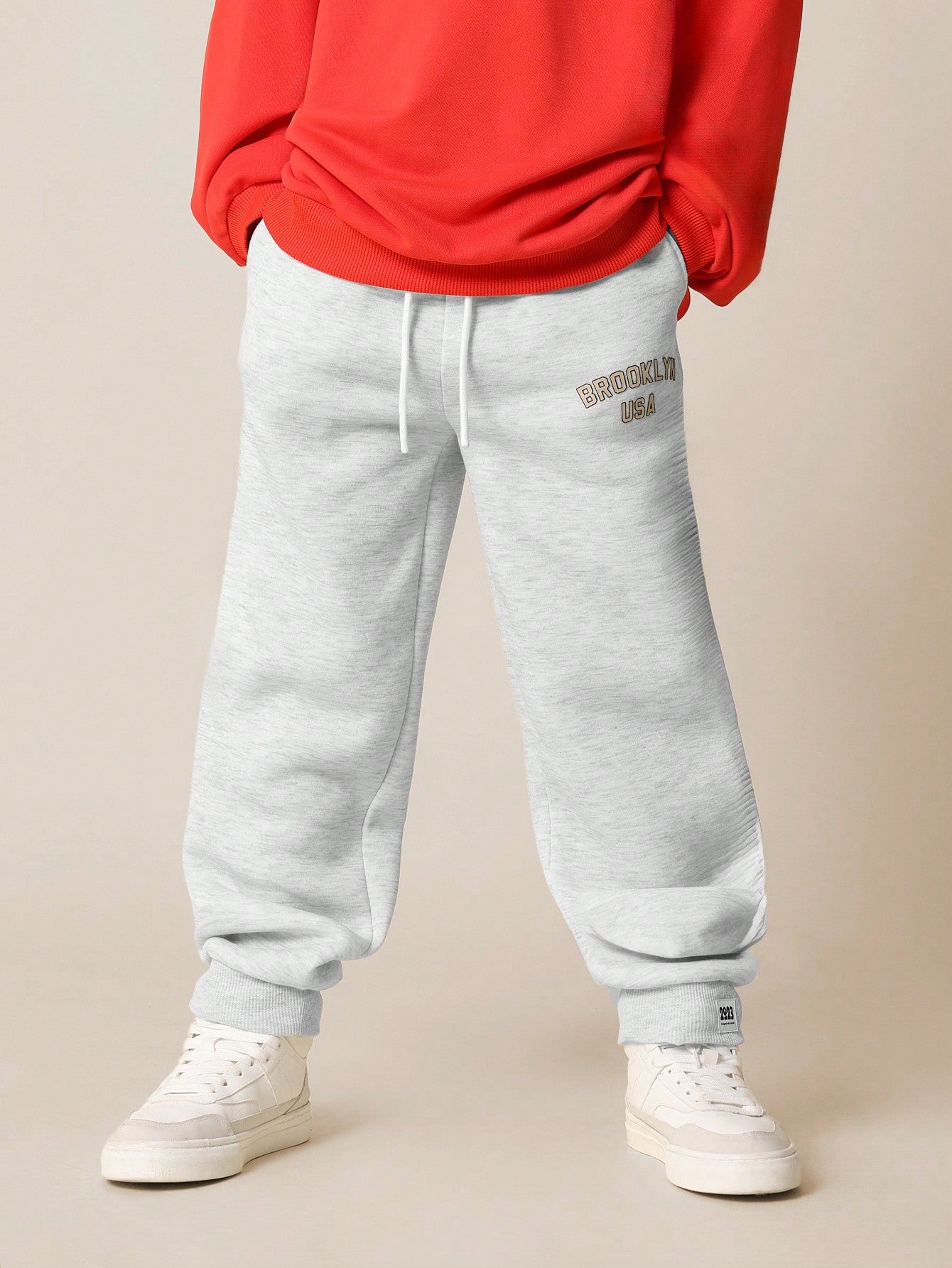 Tween Boys Slim Fit Cuffed Jogger With Brooklyn Graphic Print