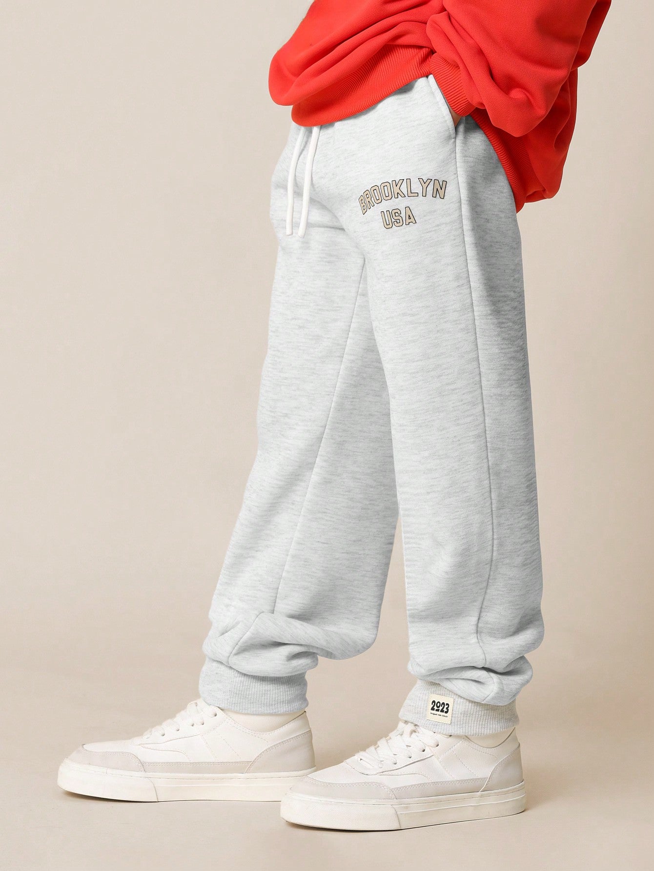 Tween Boys Slim Fit Cuffed Jogger With Brooklyn Graphic Print