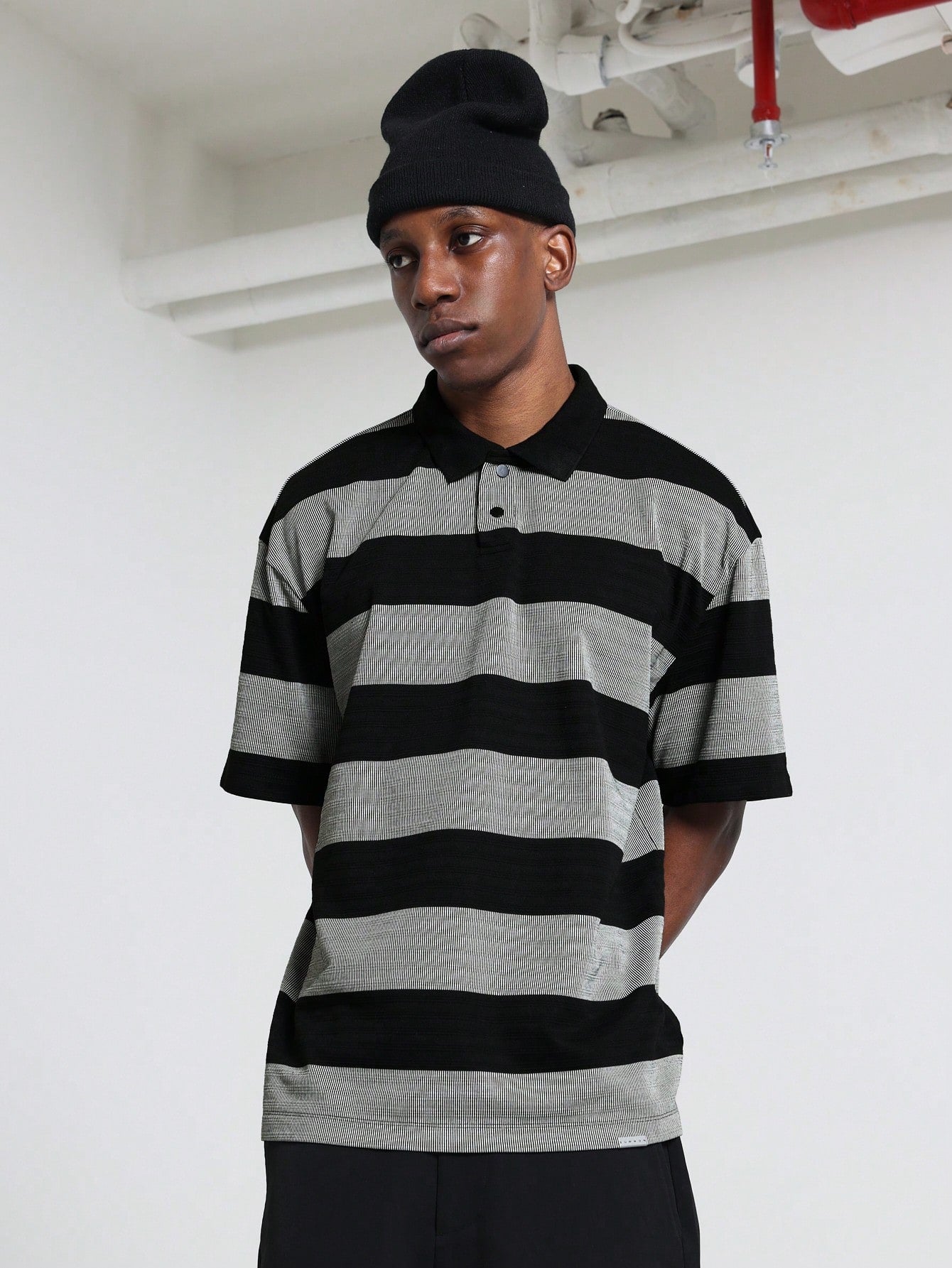 Regular Fit Texture Stripe Polo Shirt