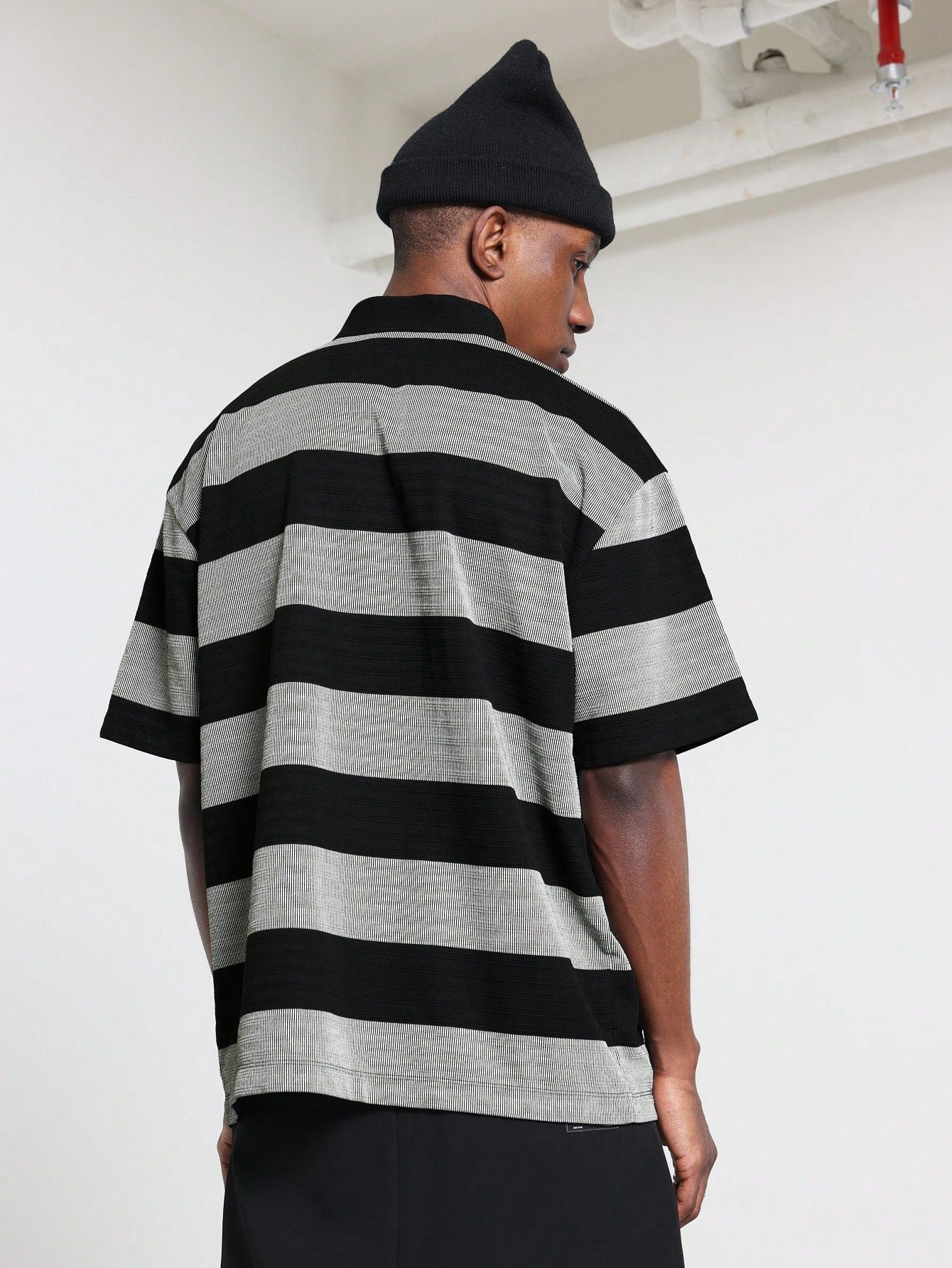 Regular Fit Texture Stripe Polo Shirt