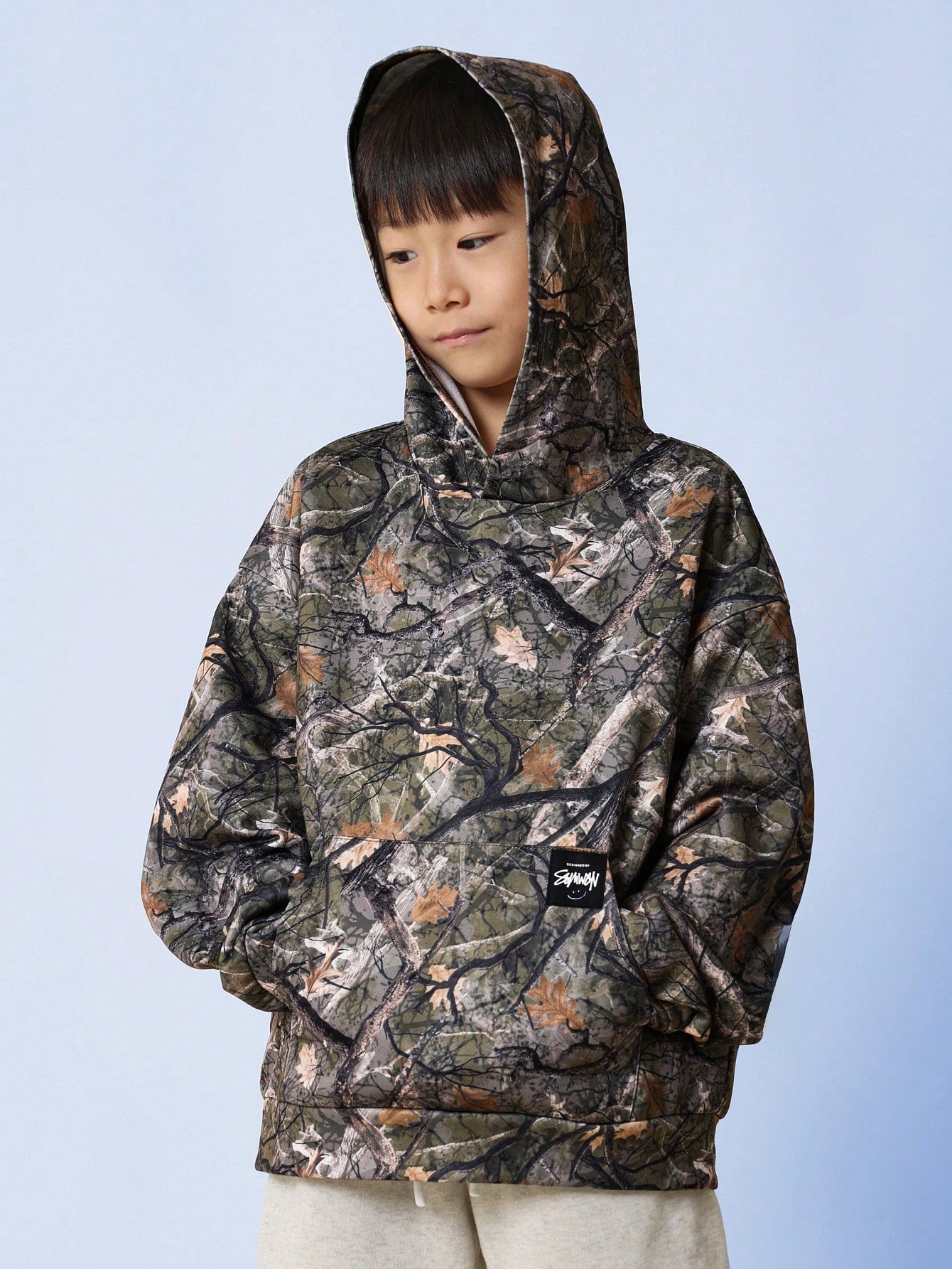 Tween Boys Regular Fit All Over Printed Overhead Hoodie