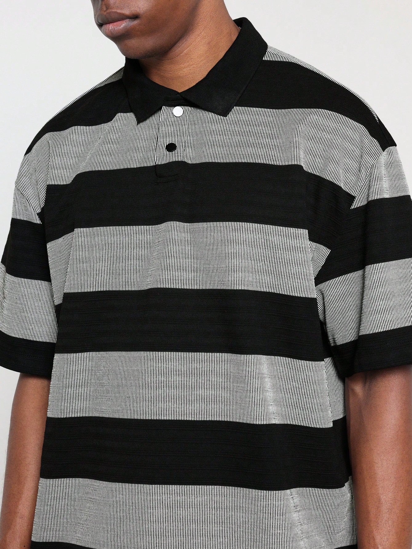 Regular Fit Texture Stripe Polo Shirt