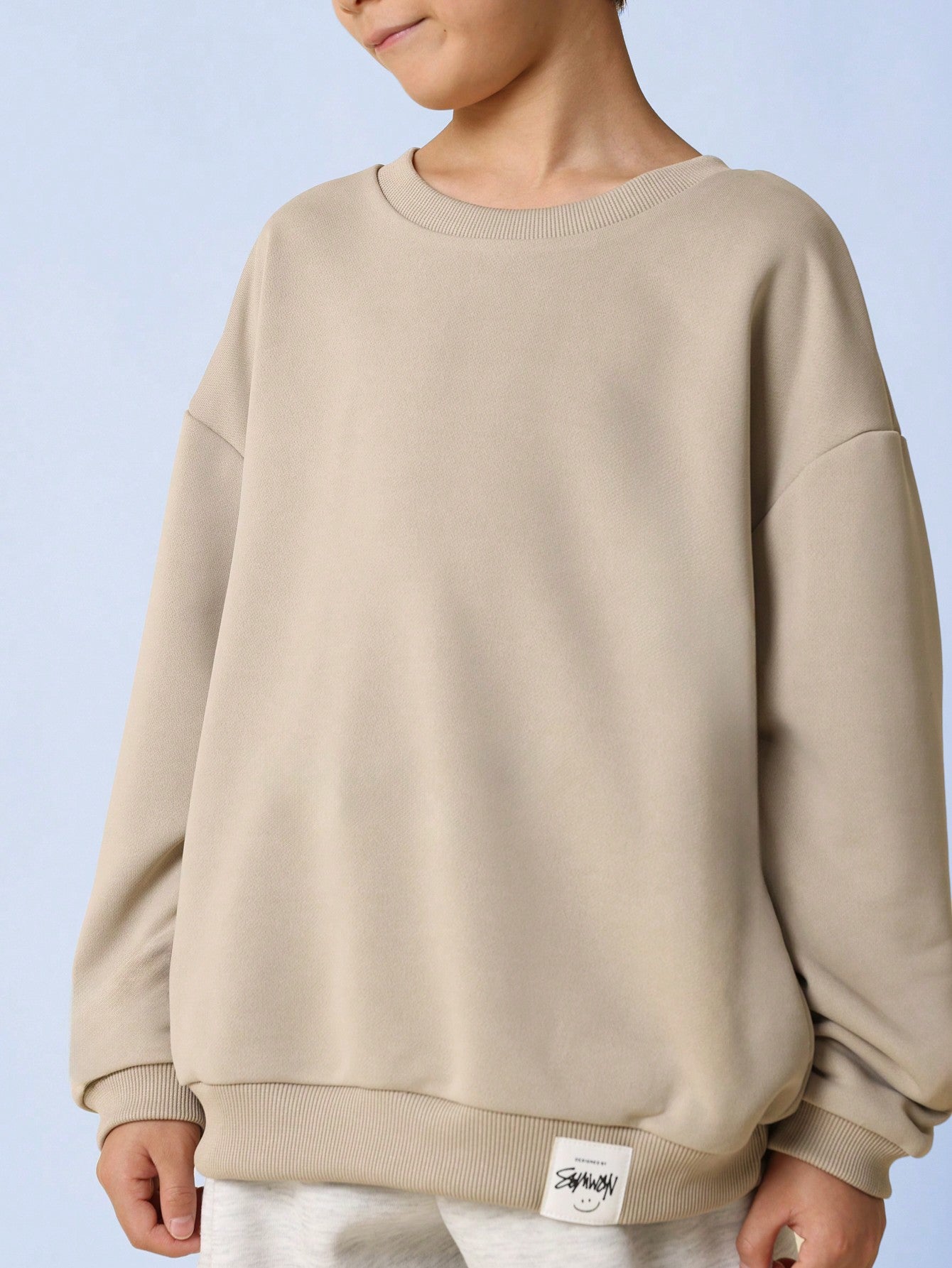 Tween Boys Relaxed Oversized Crew Neck Sweatshirt