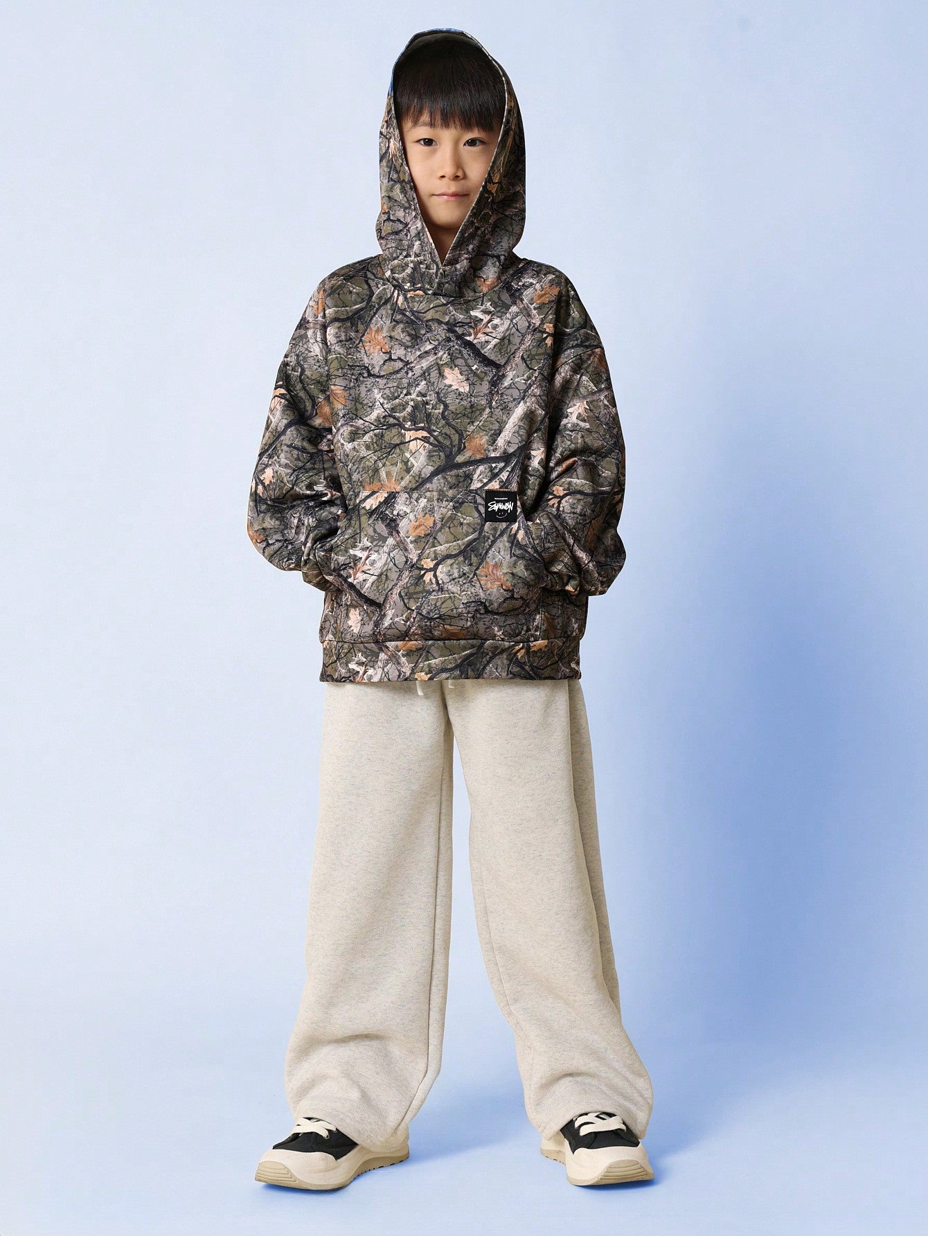 Tween Boys Regular Fit All Over Printed Overhead Hoodie