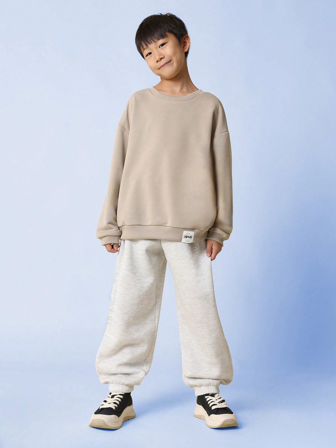 Tween Boys Relaxed Oversized Crew Neck Sweatshirt