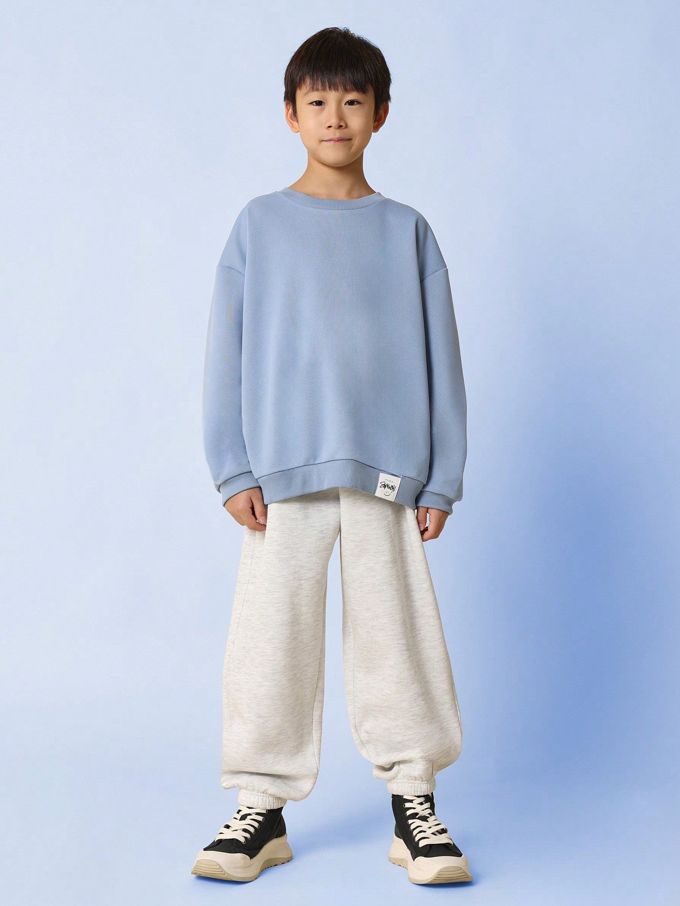 Tween Boys Relaxed Oversized Crew Neck Sweatshirt