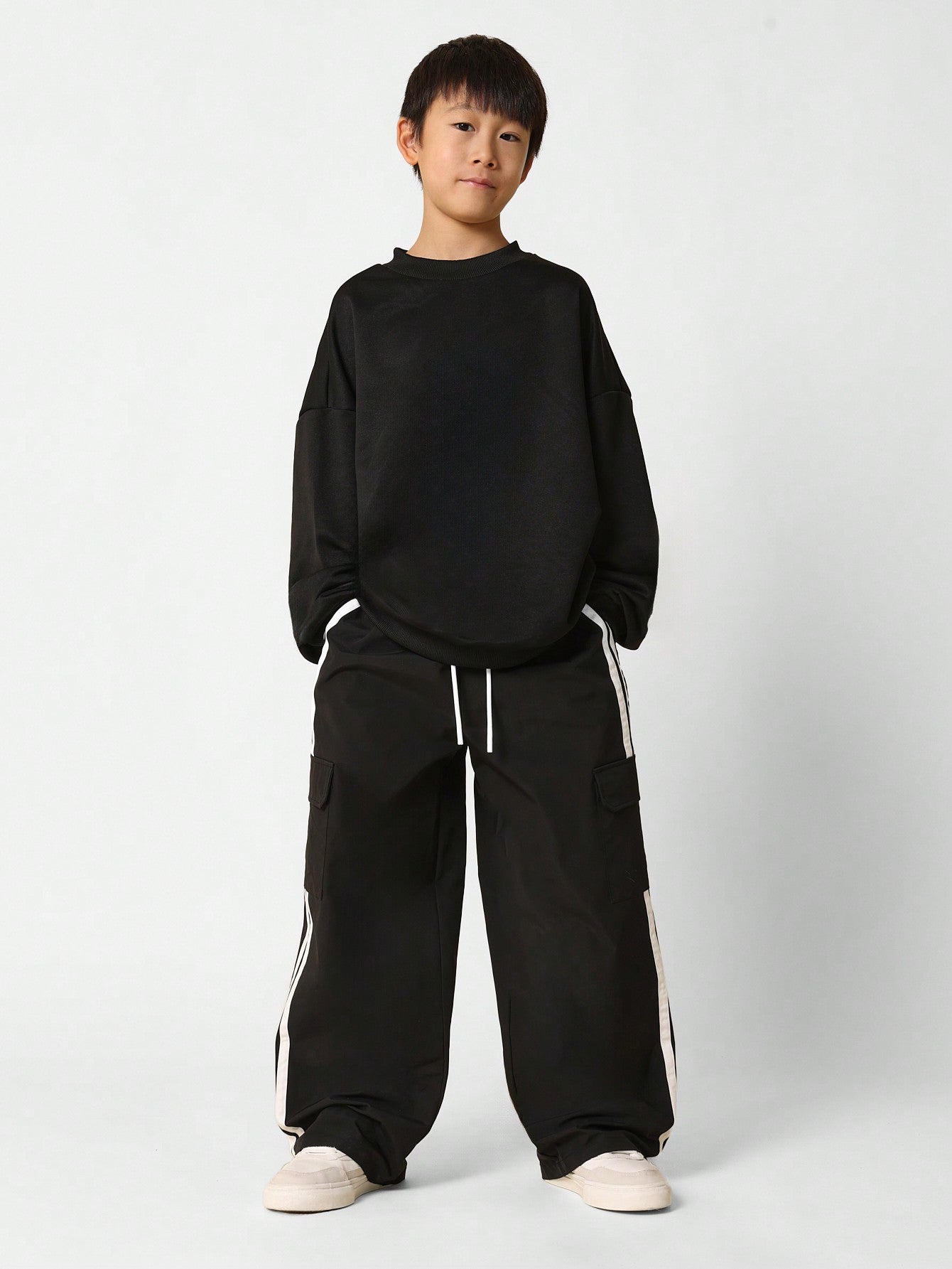 Tween Boys Wide Leg Side Stripe Cargo Pant