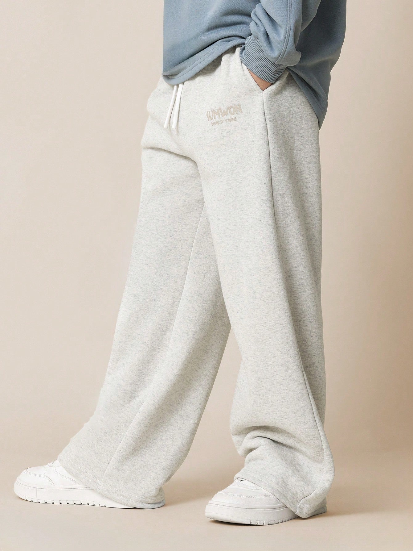 Tween Boys Wide Leg Essential Sweatpants With Graphic Print