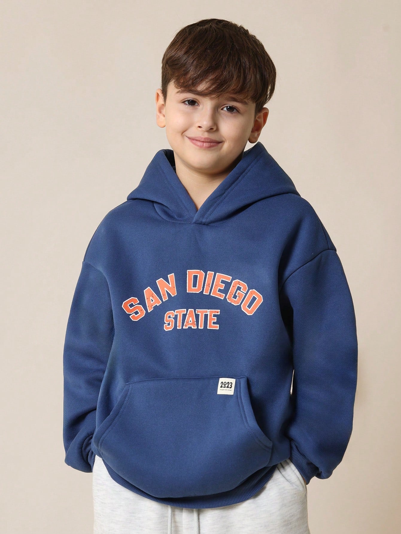 Tween Boys Regular Fit Overhead Vintage San Diego Graphic Print Hoodie