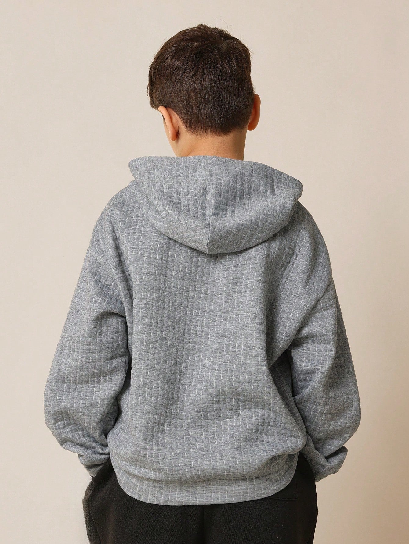 Tween Boys Regular Fit Textured Hoodie