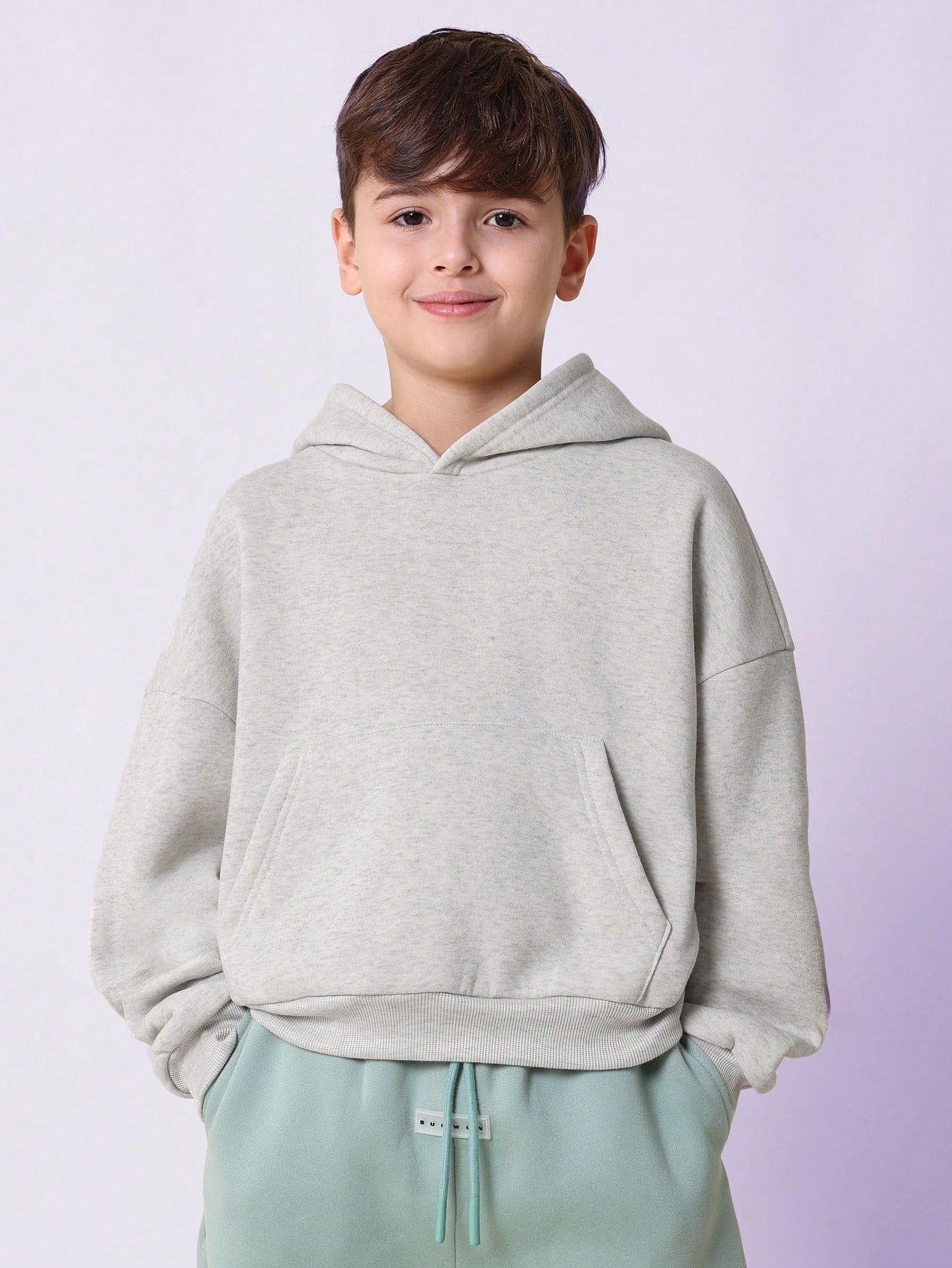 Tween Boys Crop Fit Overhead Essential Hoodie