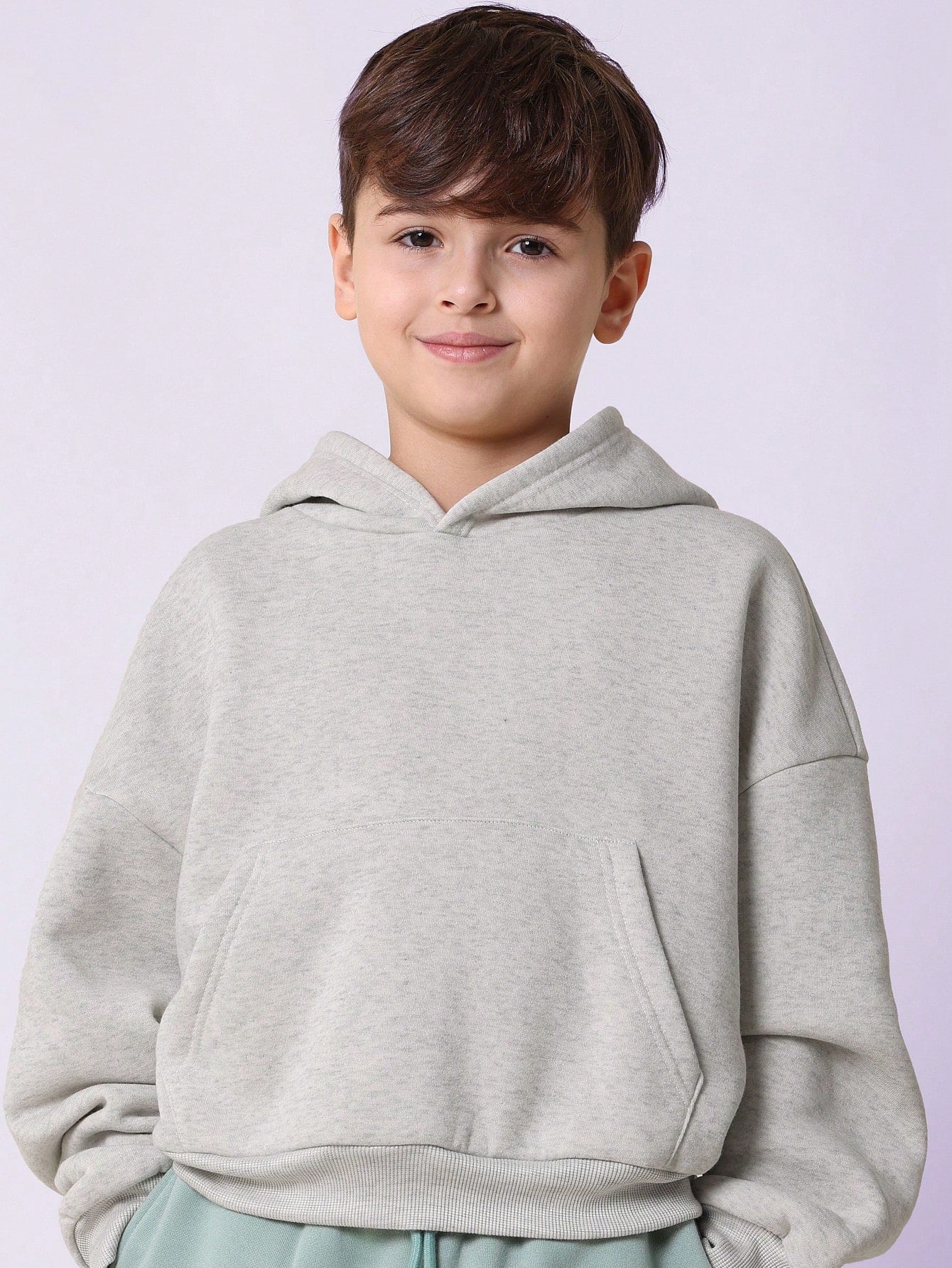 Tween Boys Crop Fit Overhead Essential Hoodie