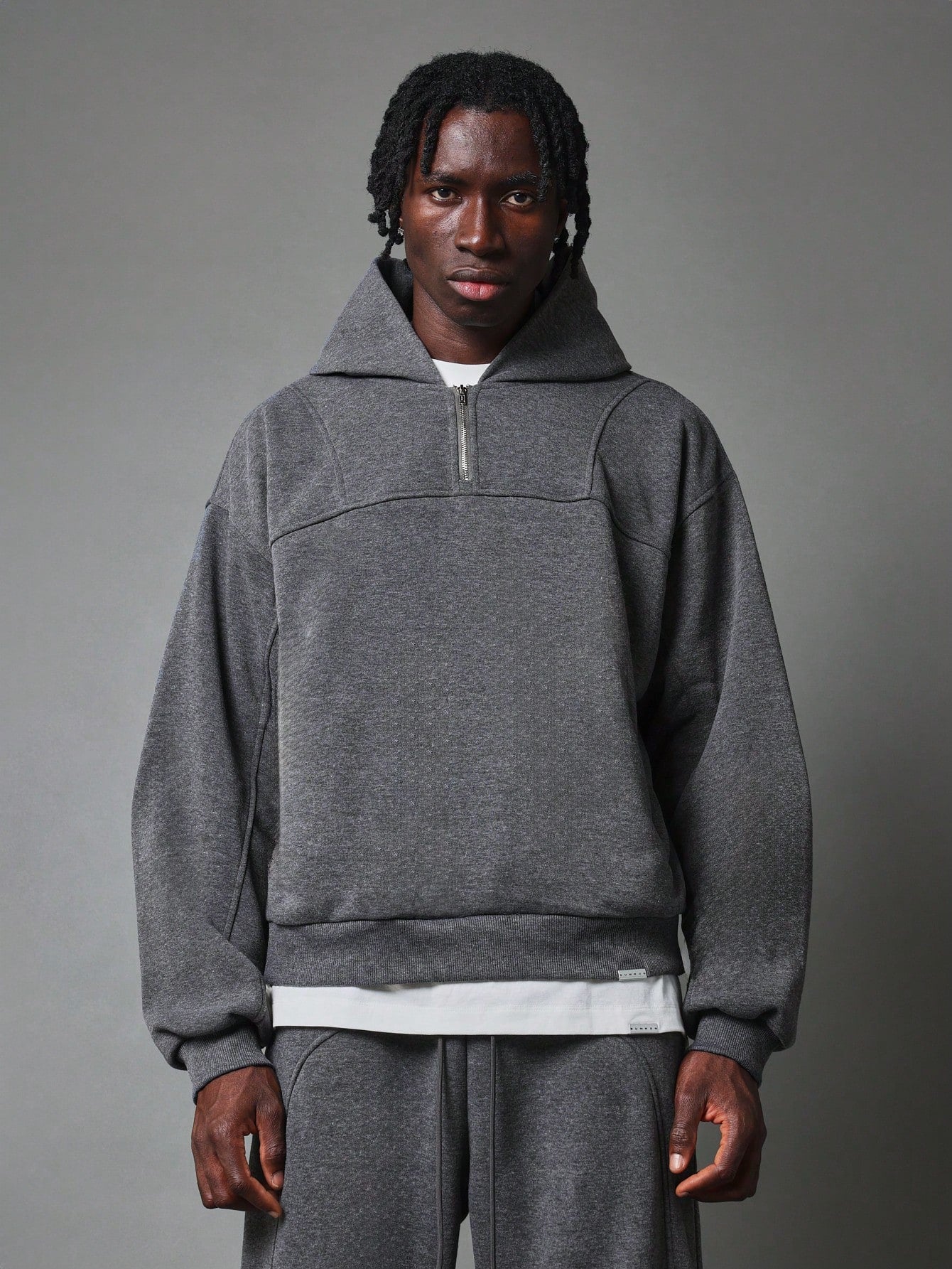 Regular Fit Overhead Half Zip Hoodie And Jogger 2 Piece Set