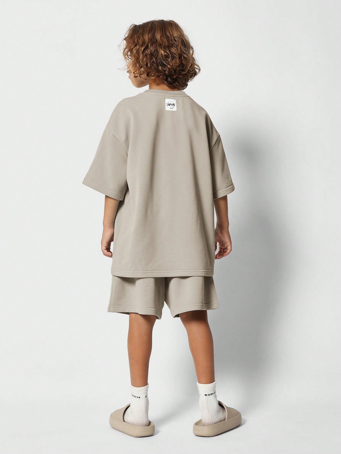 Tween Boys Oversized Fit Essential Tee And Drop Crotch Short 2 Piece Set