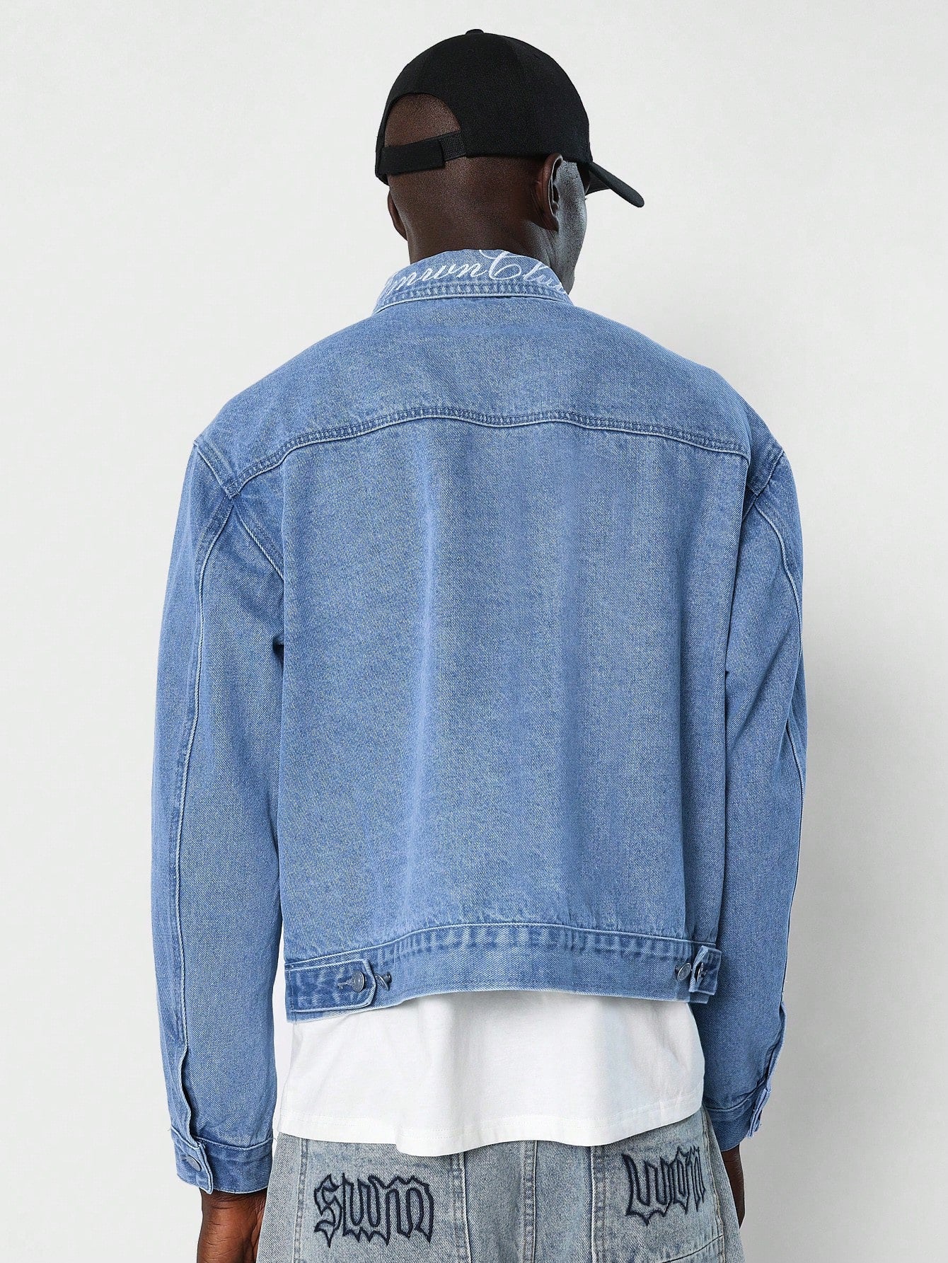 Cropped Washed Denim Jacket