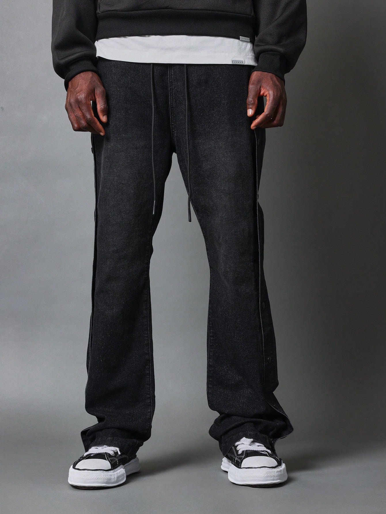 Flare Fit Pull On Side Snap Jean