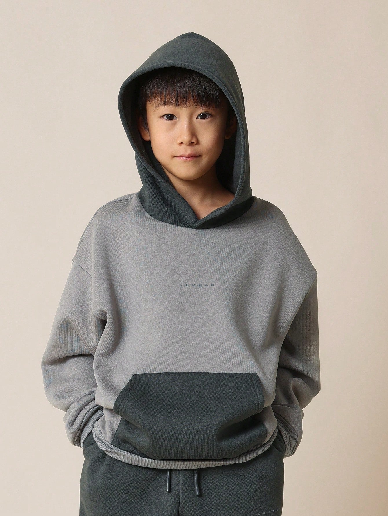 Tween Boys Regular Fit Overhead Contrast Colour Hoodie And Jogger 2 Piece Set