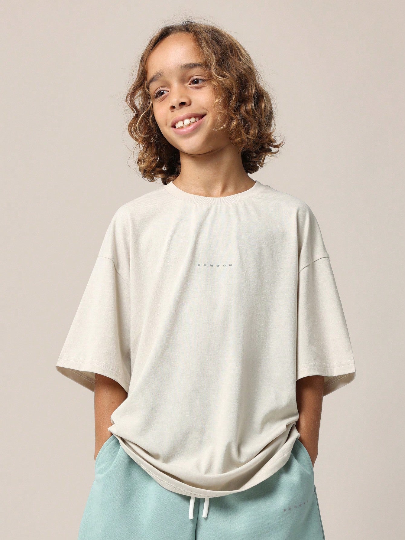 Tween Boys Everyday Oversized Tee And Short With Small Graphic Print 2 Piece Set