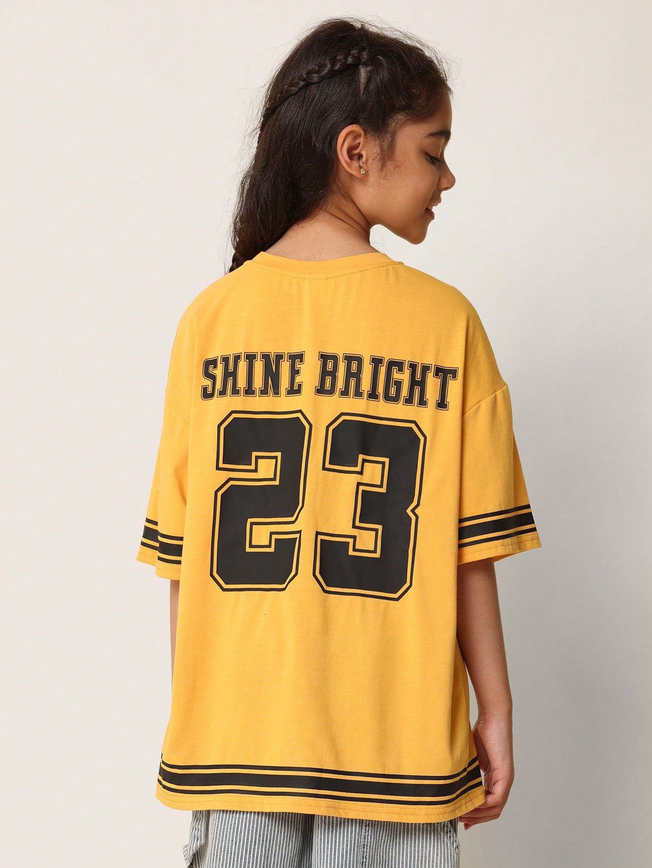 Tween Girls Everyday Oversized Shine Bright Graphic Print Tee