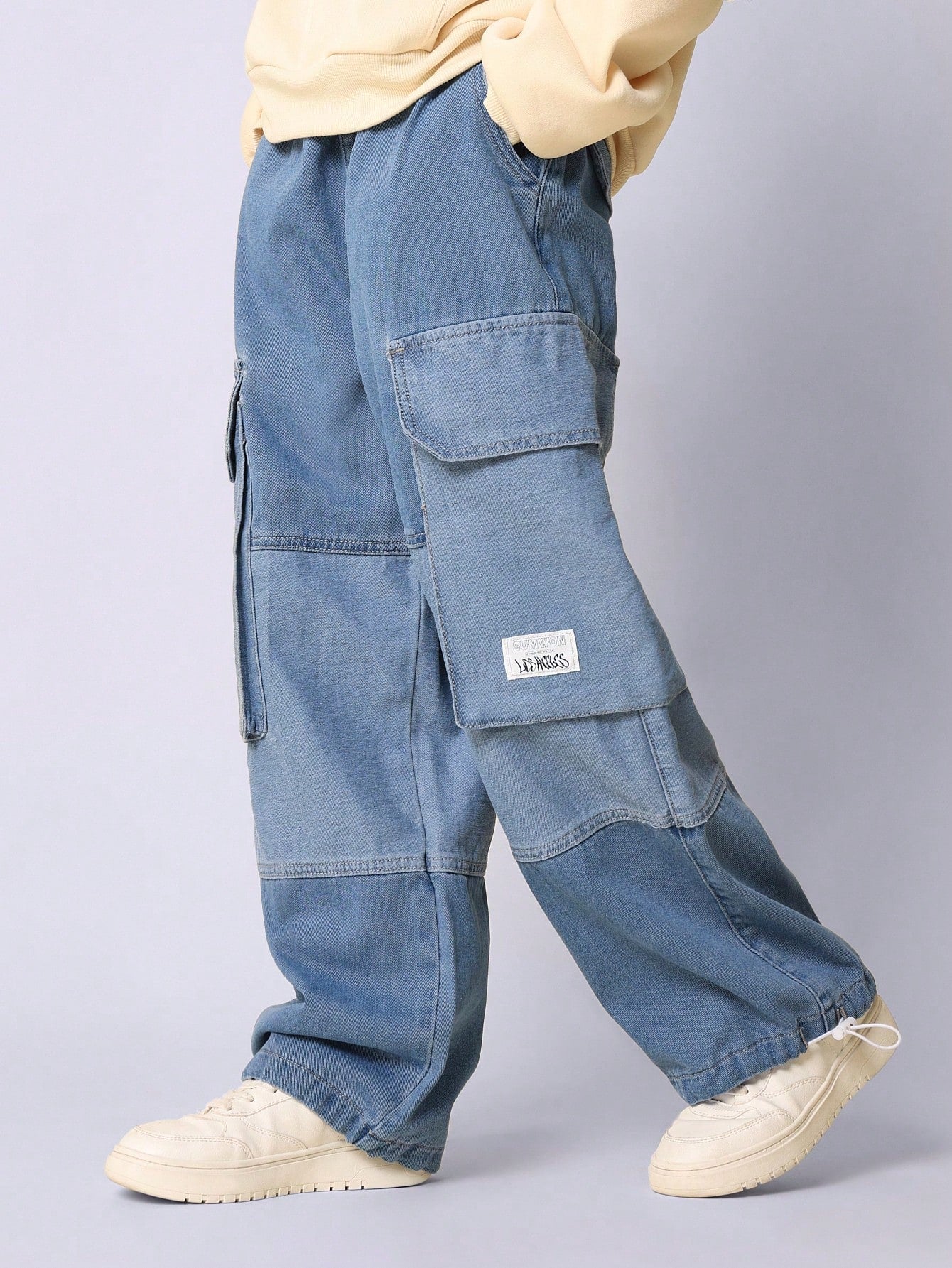 Tween Girls Loose Fit Blocked Denim Carpenter Jean