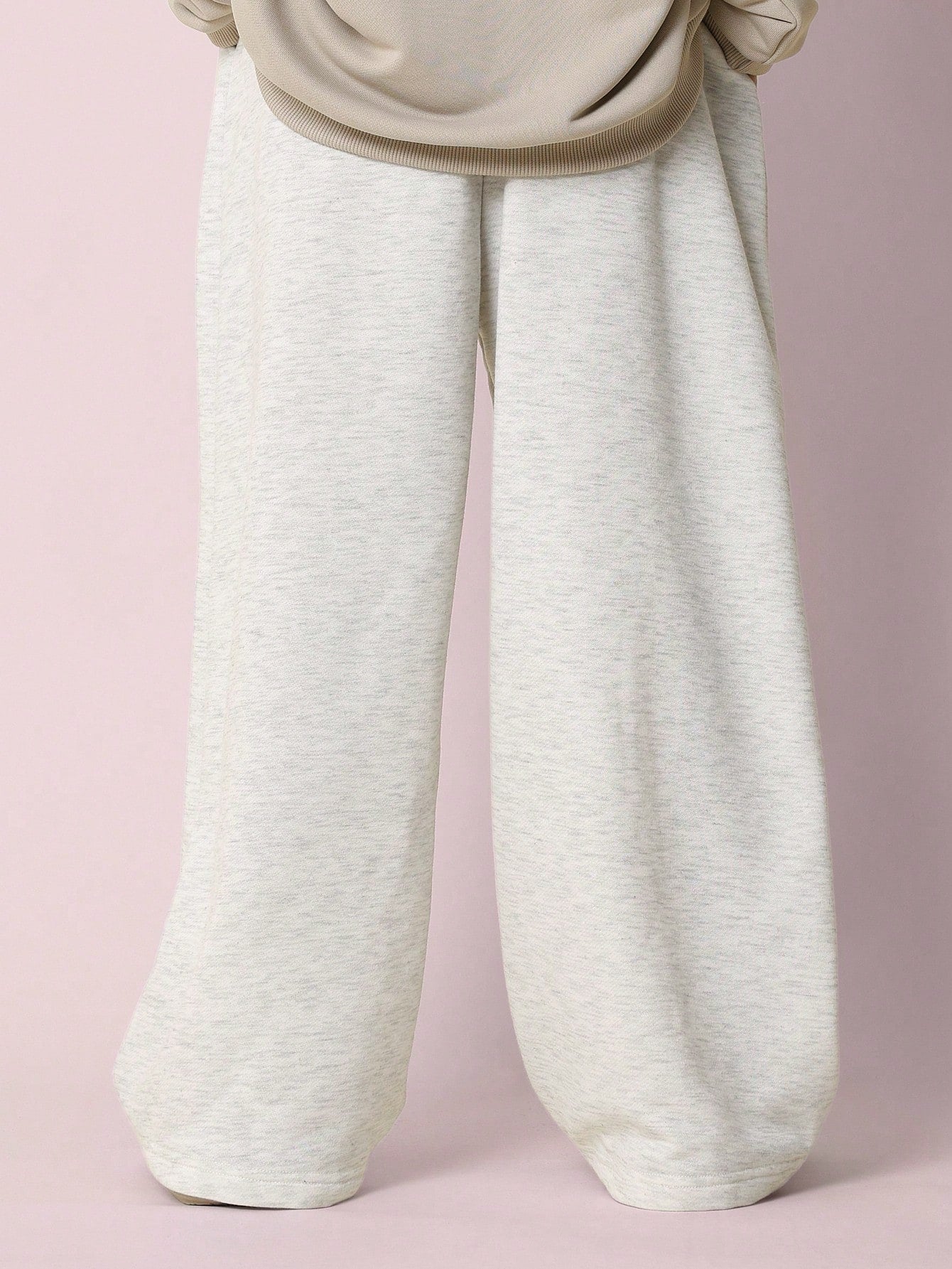 Tween Girls Comfy Wide Leg Sweatpants With Embroidery