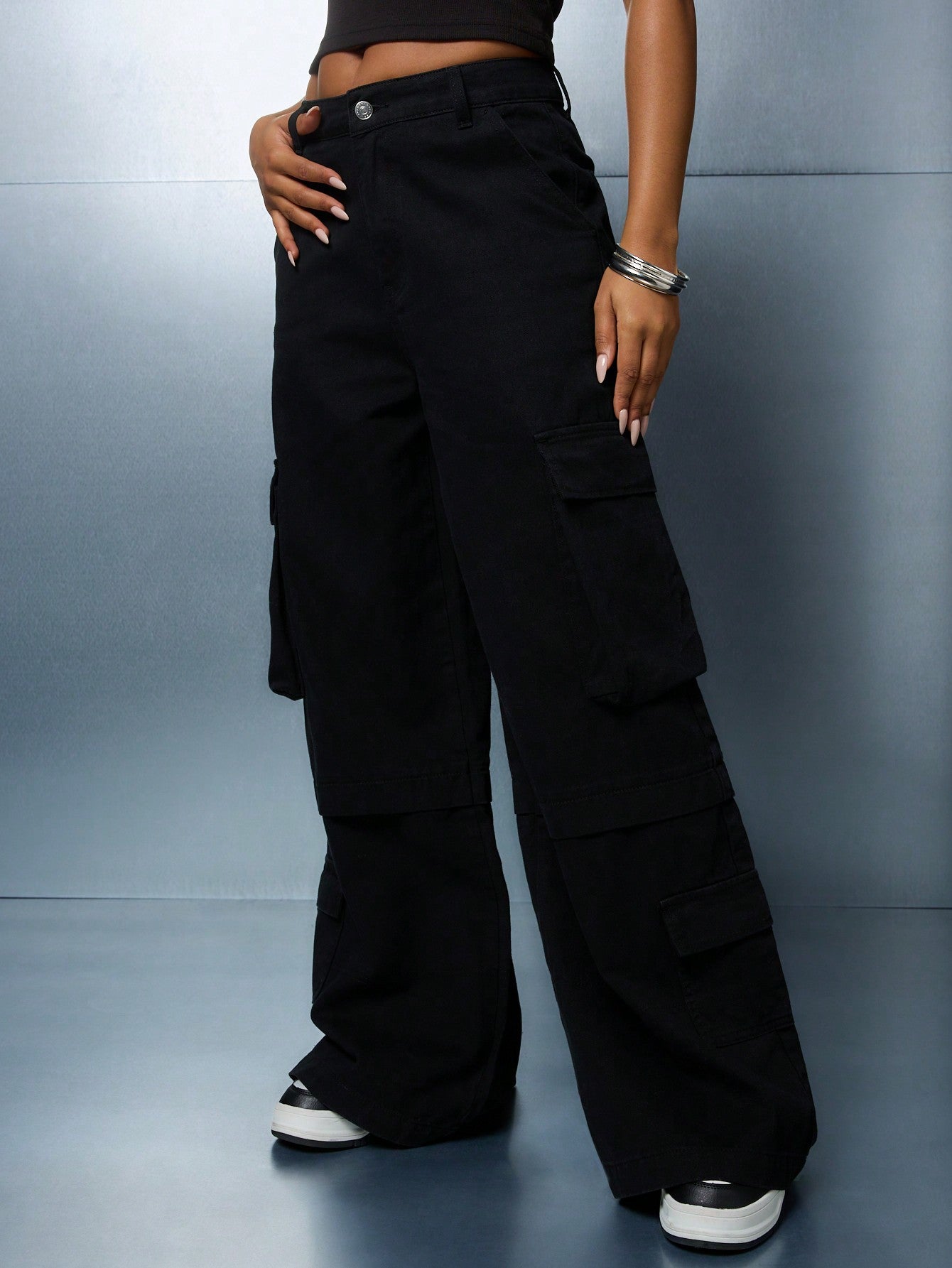 SUMWON WOMEN Wide Leg Baggy Cargo Pants